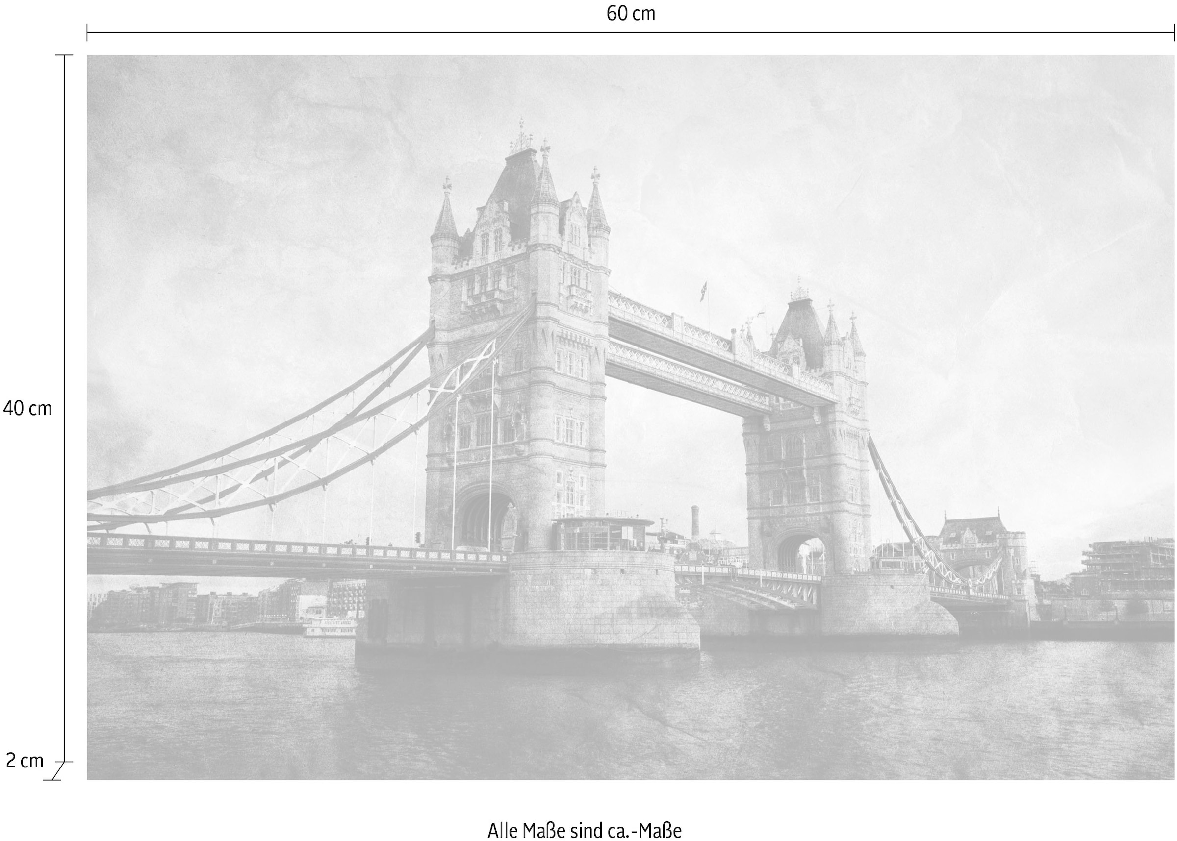 queence Leinwandbild »Tower Bridge« Brücken | Großbritannien | Kunst | London | Modern | Rain | Schwarz-Weiß | Städte Premium-Leinwandstoff, Handarbeit aus Deutschland