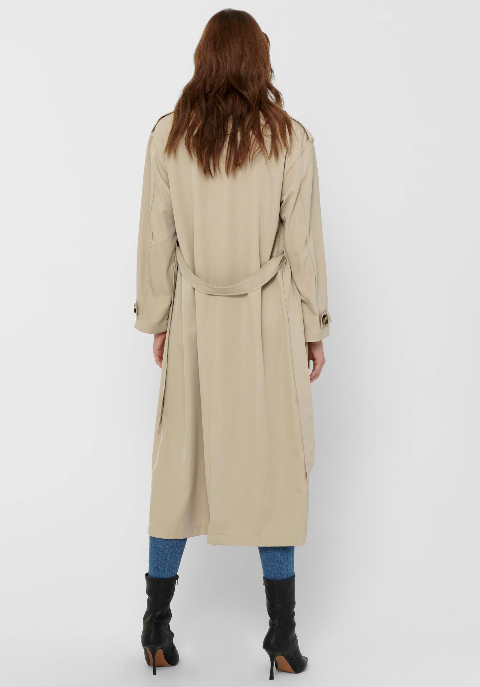 ONLY Trenchcoat »ONLLINE X-LONG TRENCHCOAT OTW NOOS«, mit Bindegürtel an der Taille - 2 Seitentaschen