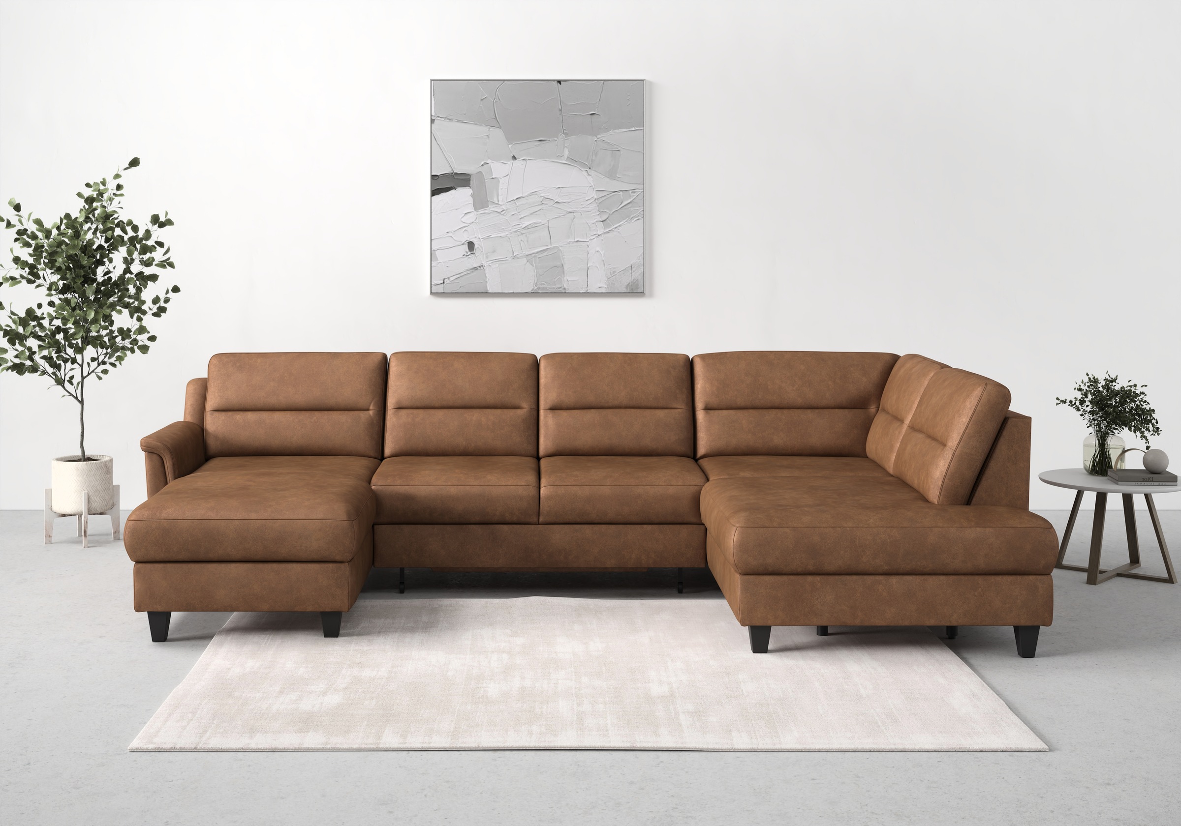 sit&more Wohnlandschaft »Farö U-Form«, inklusive Federkern, wahlweise mit Bettfunktion und Bettkasten