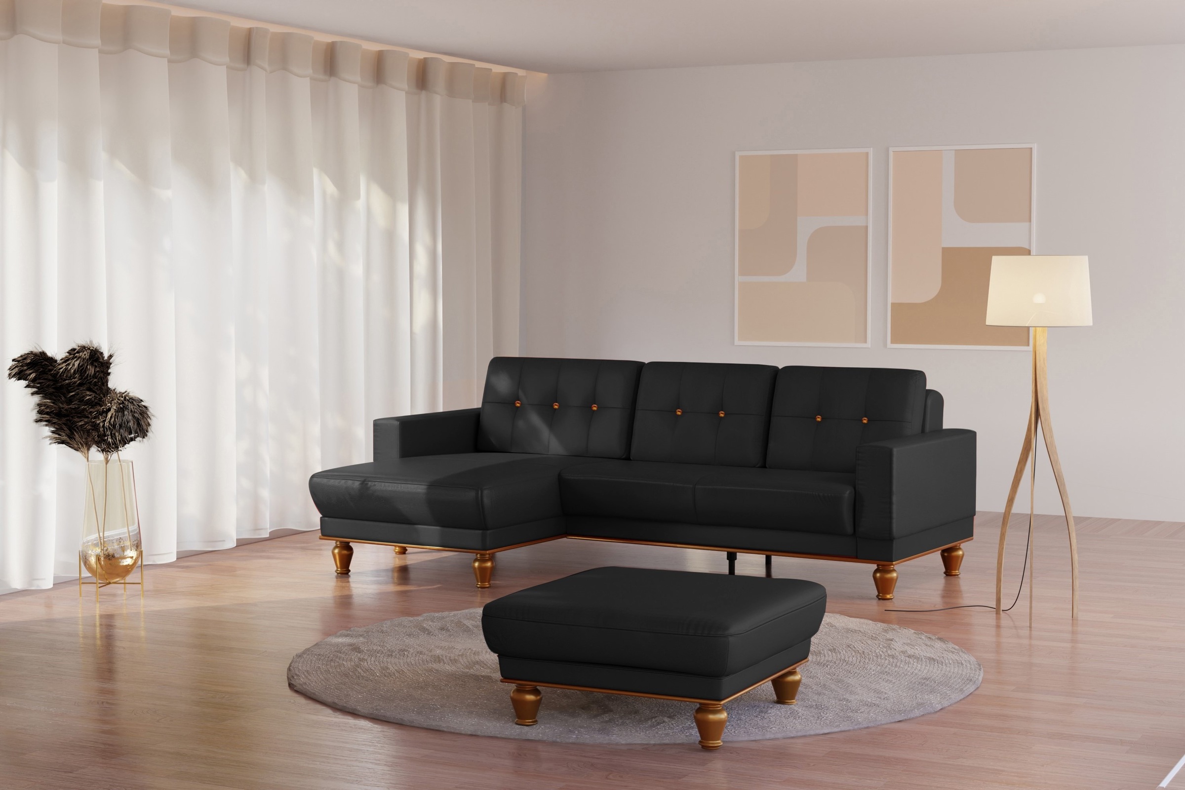 sit&more Ecksofa »Orient 5 L-Form«, mit Strass-Stein, wahlweise mit Bettfun günstig online kaufen