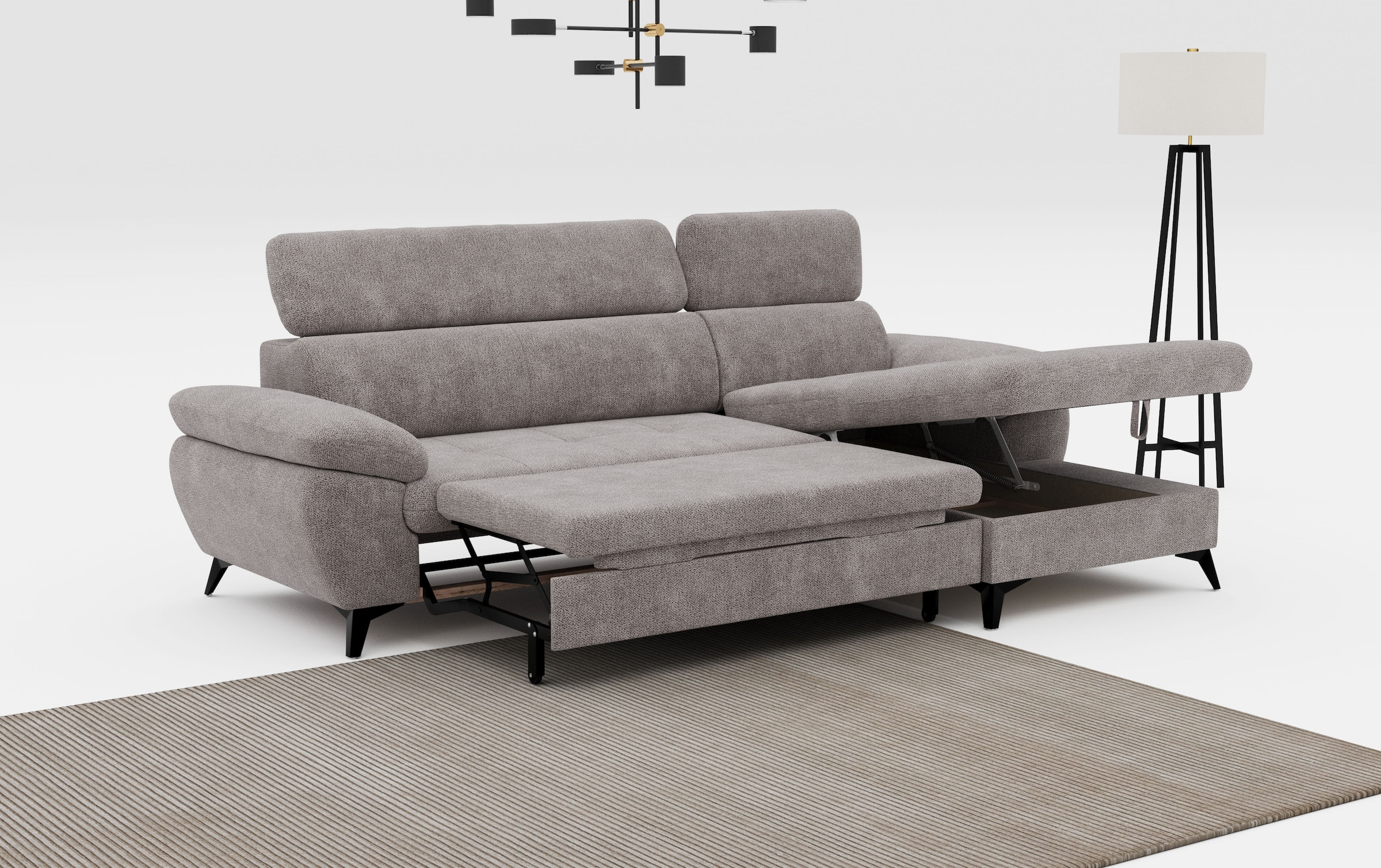 COTTA Ecksofa »Hudson L-Form«, mit Kopfteilverstellung, wahlweise mit Bettfunktion & Bettkasten