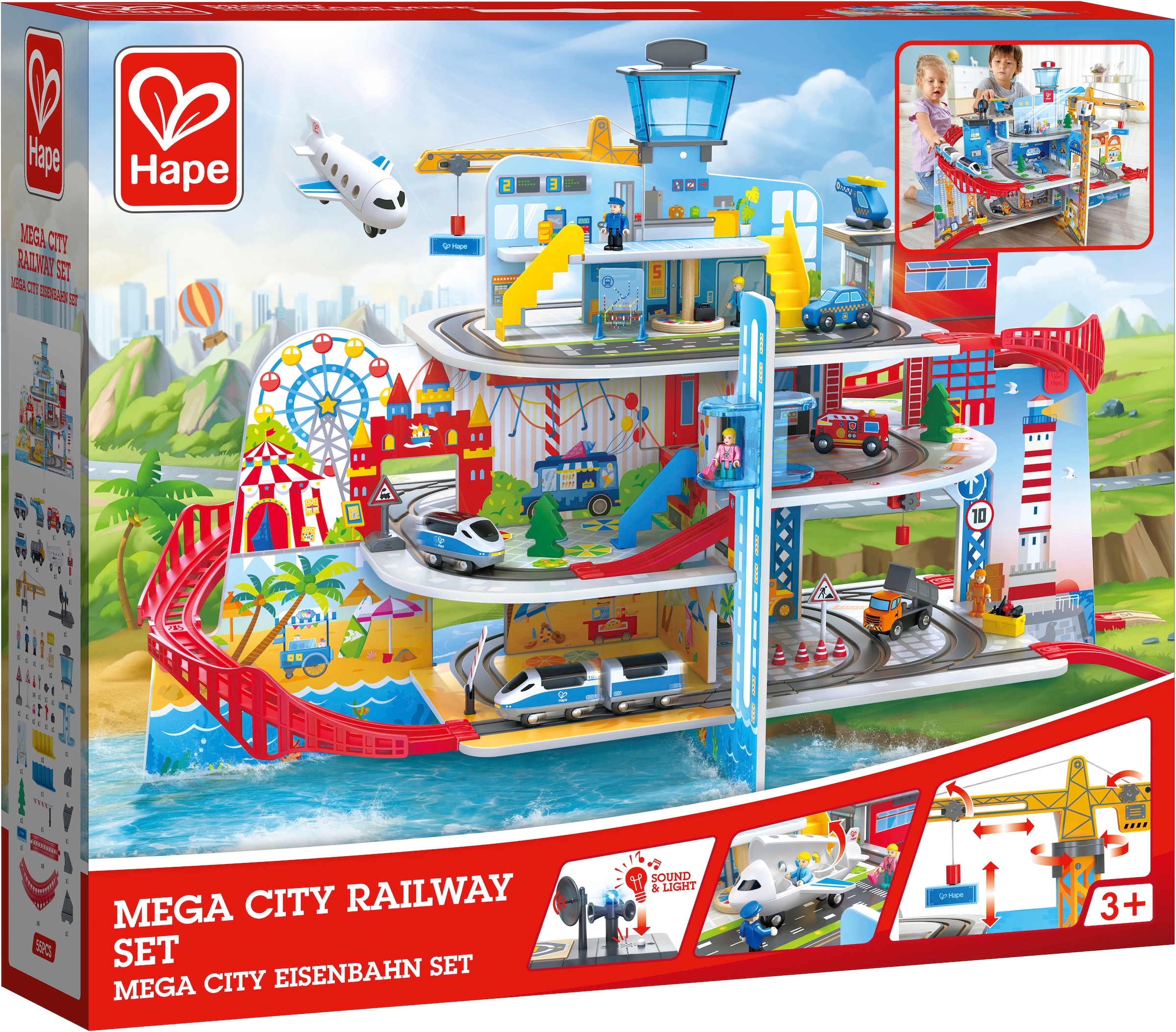 Hape Spielzeug-Eisenbahn »Mega City Eisenbahn«, (Set)