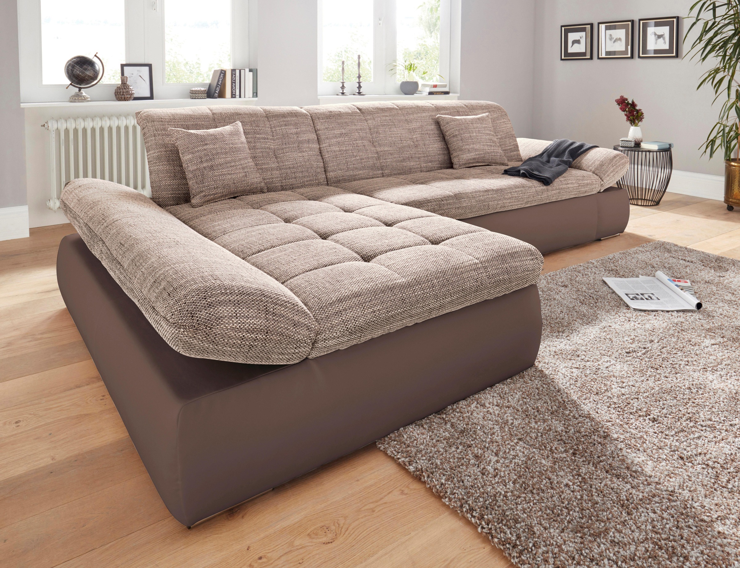 DOMO collection Ecksofa »PB Moric wahlweise mit Bettfunktion + Armteilverst günstig online kaufen