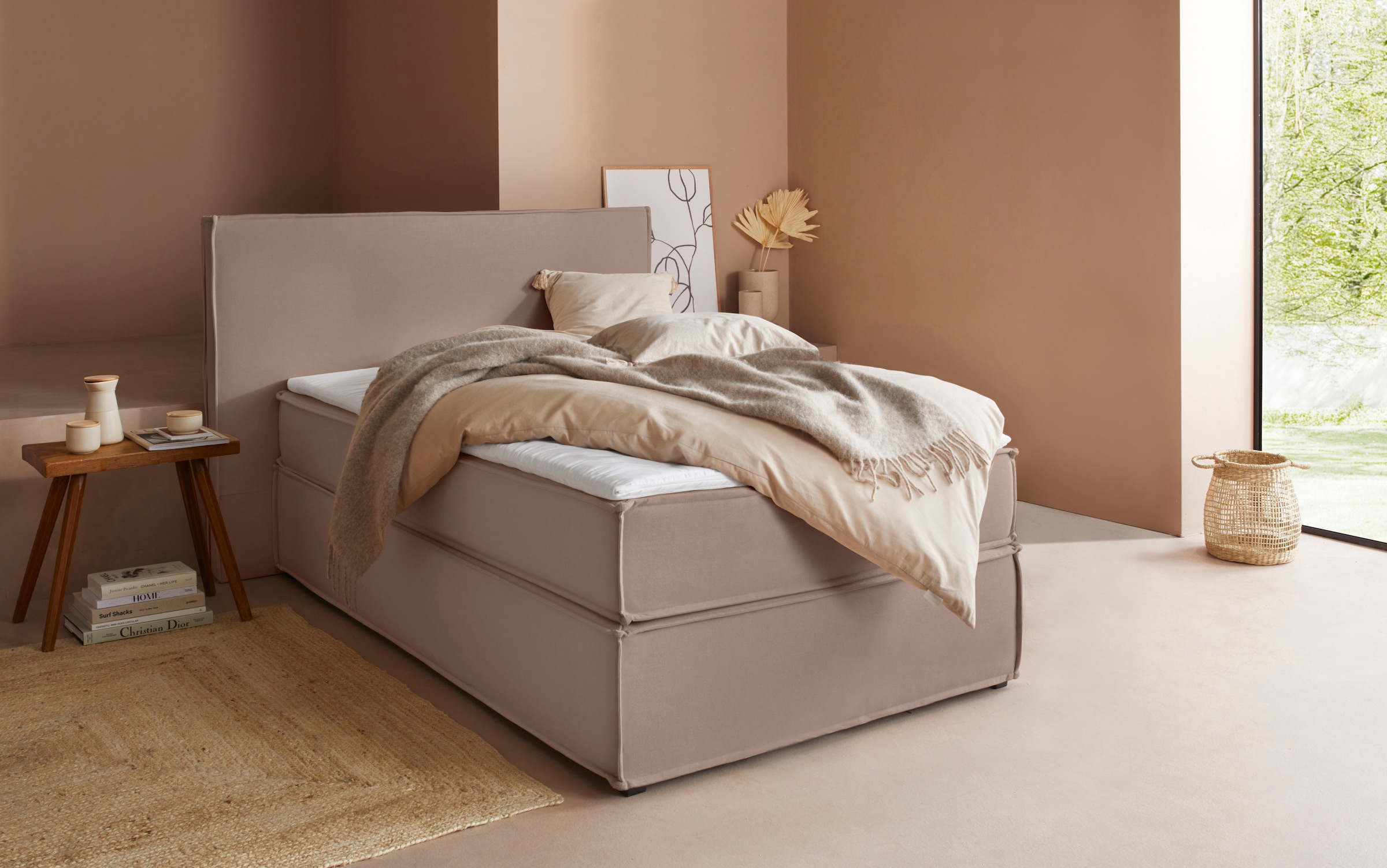 LeGer Home by Lena Gercke Boxspringbett "Yuma", incl. Topper, in 4 Breiten, günstig online kaufen