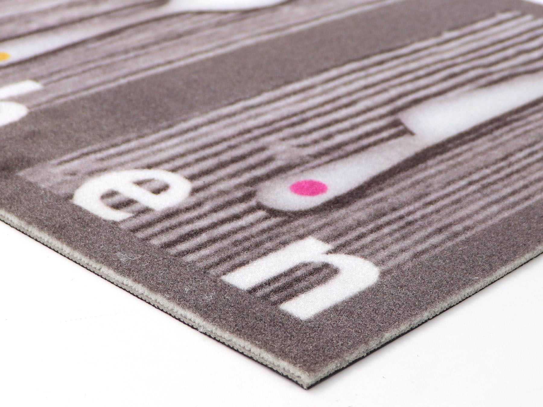 Primaflor-Ideen in Textil Küchenläufer »KITCHEN, Made in Belgium«, rechteckig, 5 mm Höhe, mit Schriftzug & Motiv Besteck, rutschhemmend, waschbar, Küche