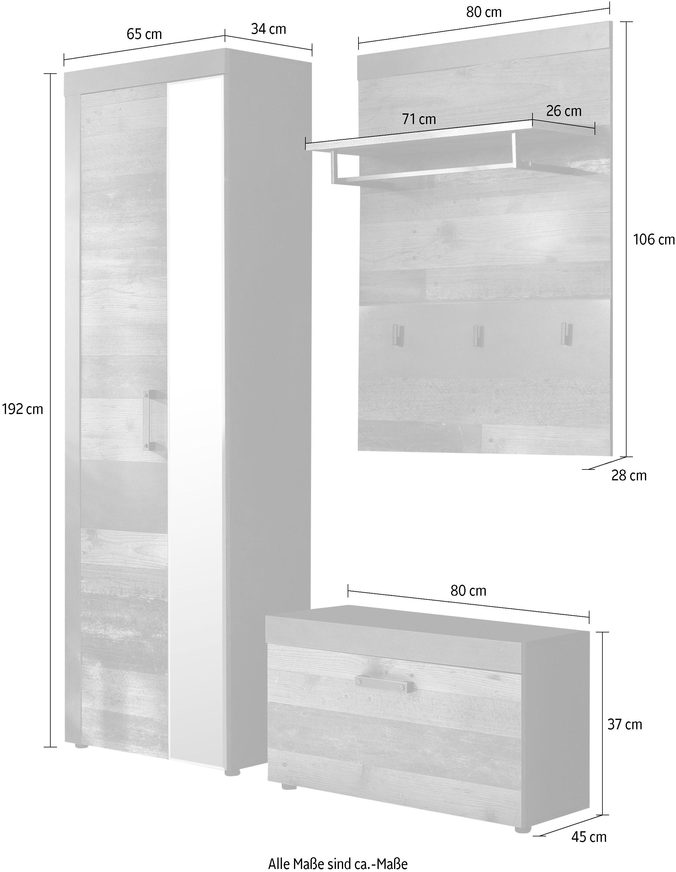 INOSIGN Garderoben-Set »Ilana«, (Set, 3 St.), moderner Industrial Style im  Online-Shop kaufen