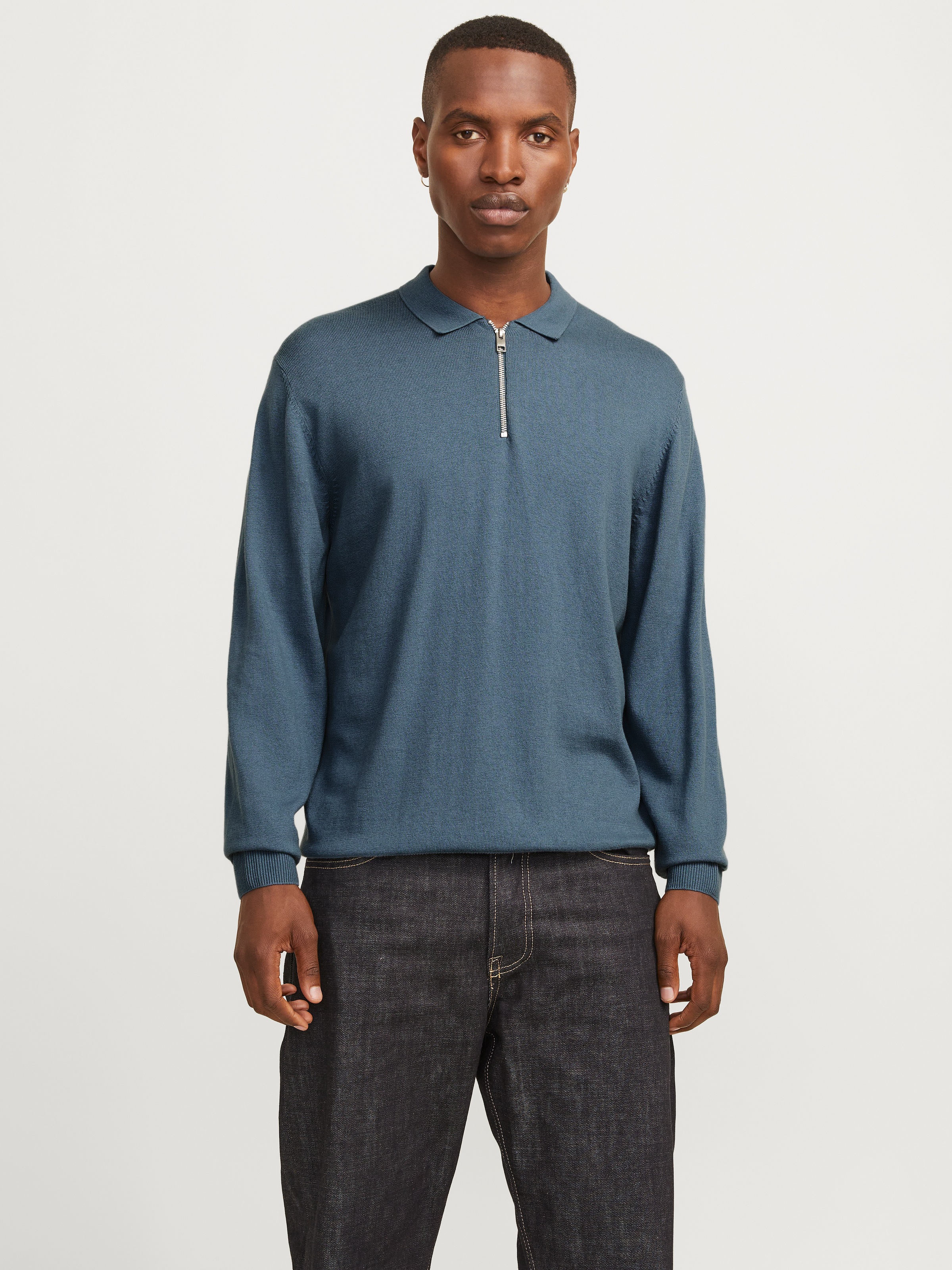 Jack & Jones Polokragenpullover »JJEEMIL KNIT POLO HALF ZIP LS NOOS«, mit Polo Kragen