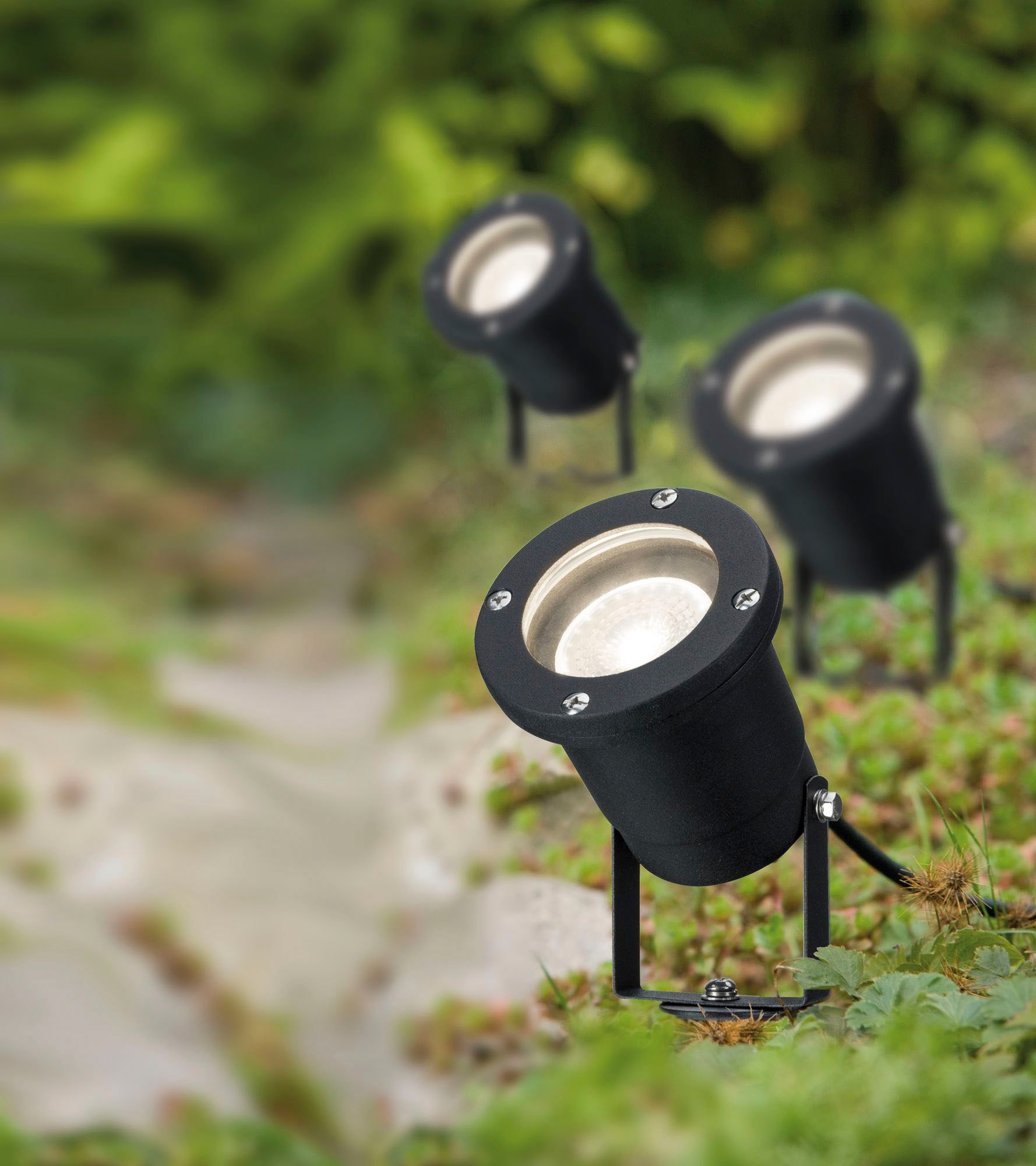 Paulmann LED Gartenstrahler »Outdoor 230V Spotlight IP65 GU10 3x3,5W 230V 3000K Schwarz Aluminium«, 3 flammig-flammig, GU10, IP65