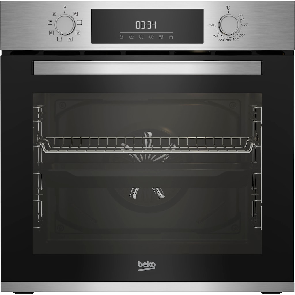 BEKO Backofen-Set »BBSM12320X«, BBSM12320X, mit Teleskopauszug nachrüstbar