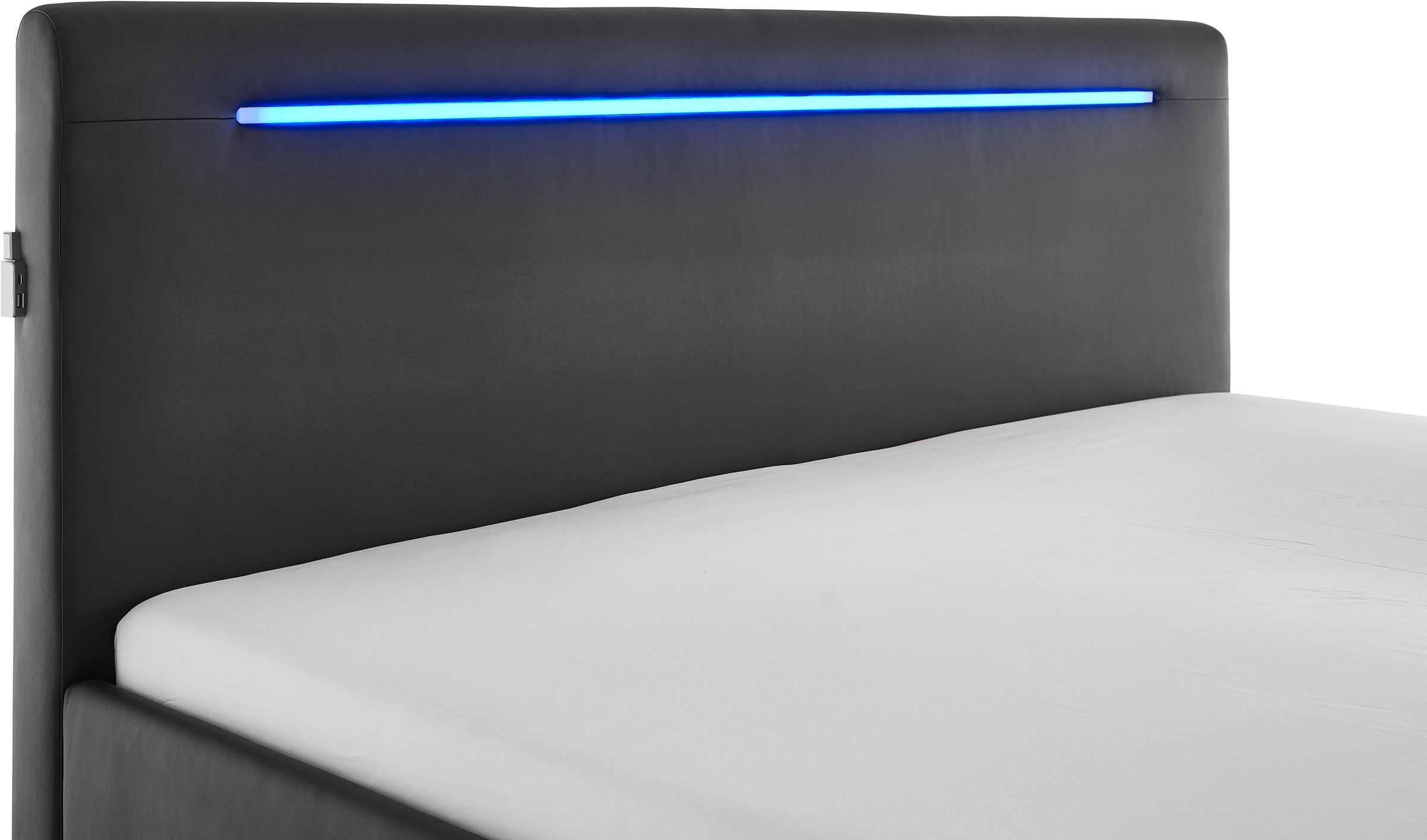 meise.möbel Polsterbett »Las Vegas III mit LED-Beleuchtung und USB-Anschluss«, erhältlich in den Breiten 140 & 180cm