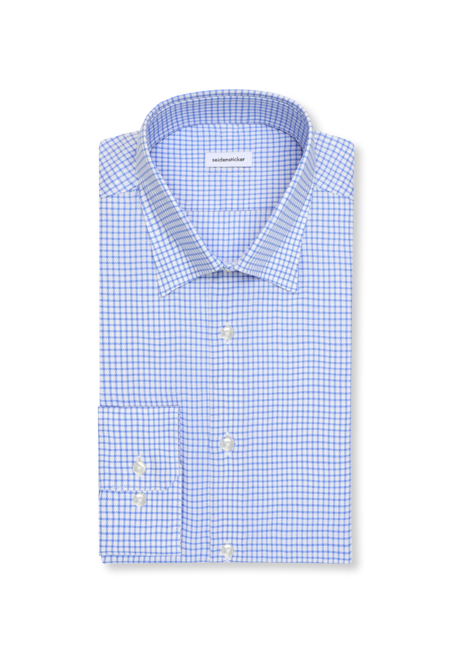 seidensticker Businesshemd »Schwarze Rose« Shaped 1/1 Covered-Button-Down-Kragen Karo