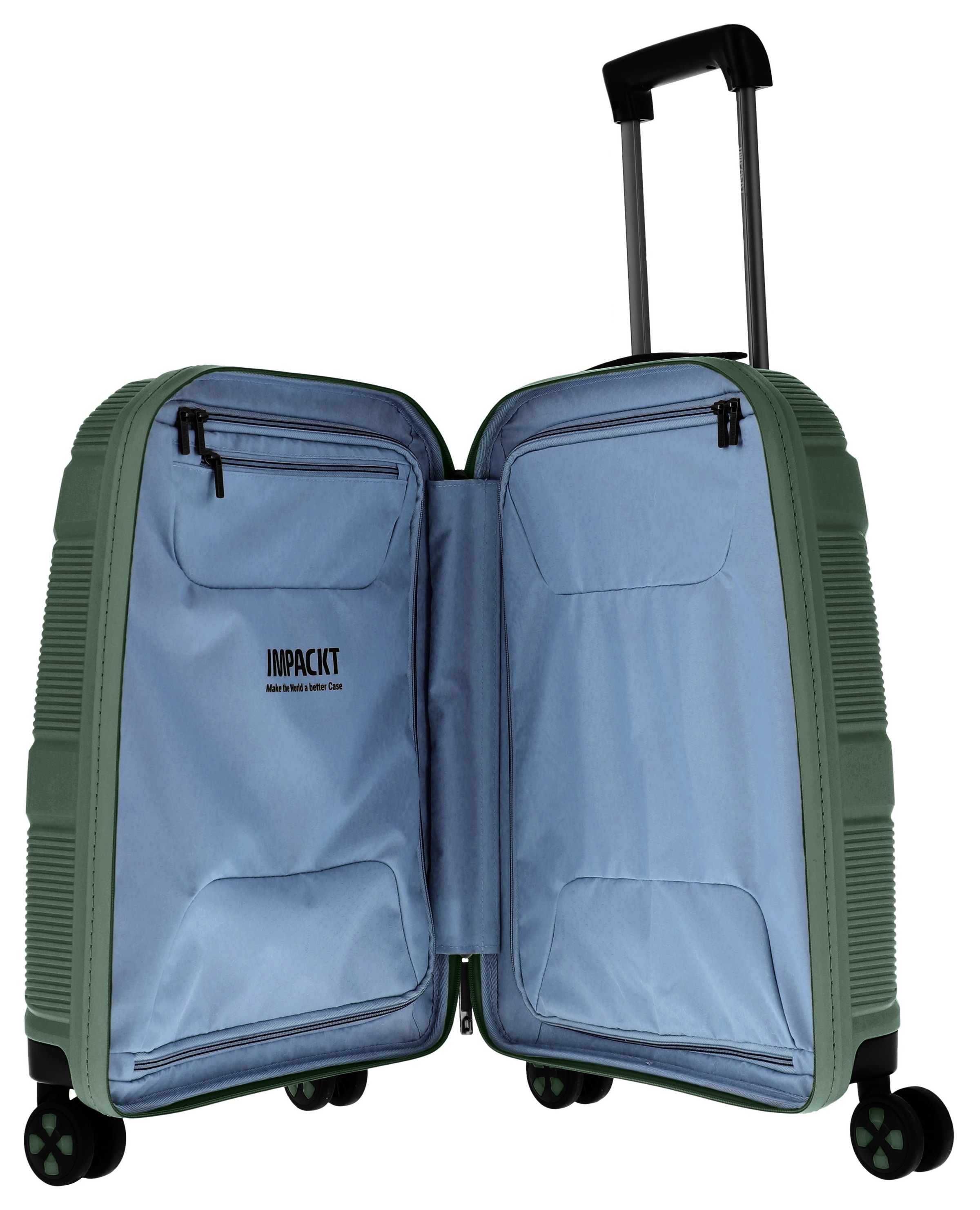 IMPACKT Hartschalen-Trolley »IP1, verschiedene Größen und Farben«, 4 Rollen, Hartschalen-Koffer vegan Koffer Reisegepäck USB-Port TSA Zahlenschloss
