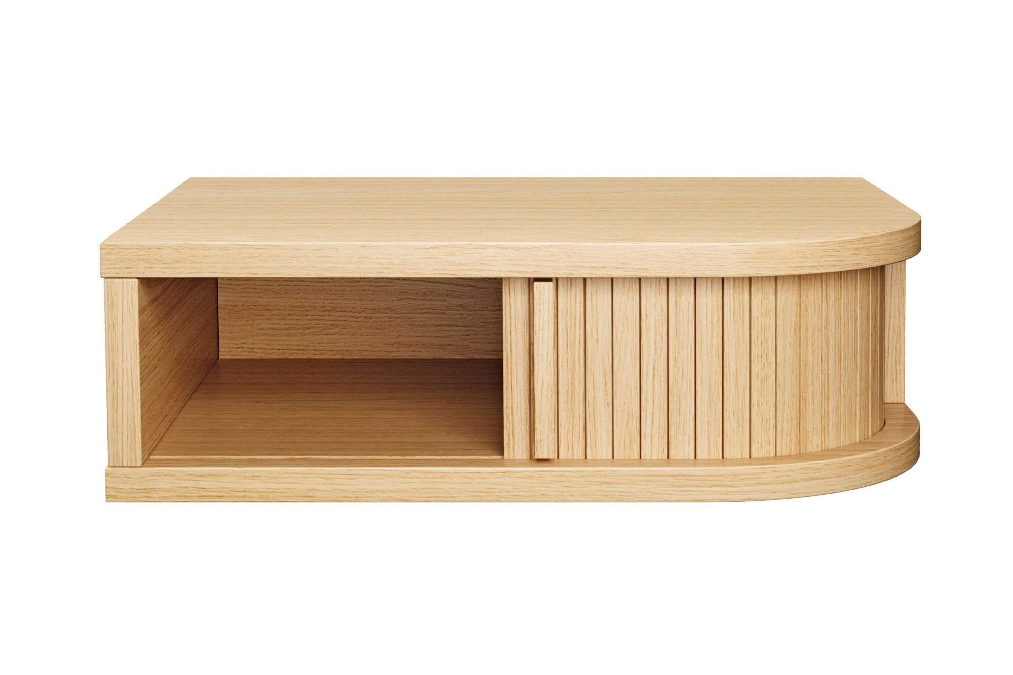 Woodman Nachttisch »Farsta«, in 3 Farben, mit Tambourschiebetüren, mit Eichenholz furniert