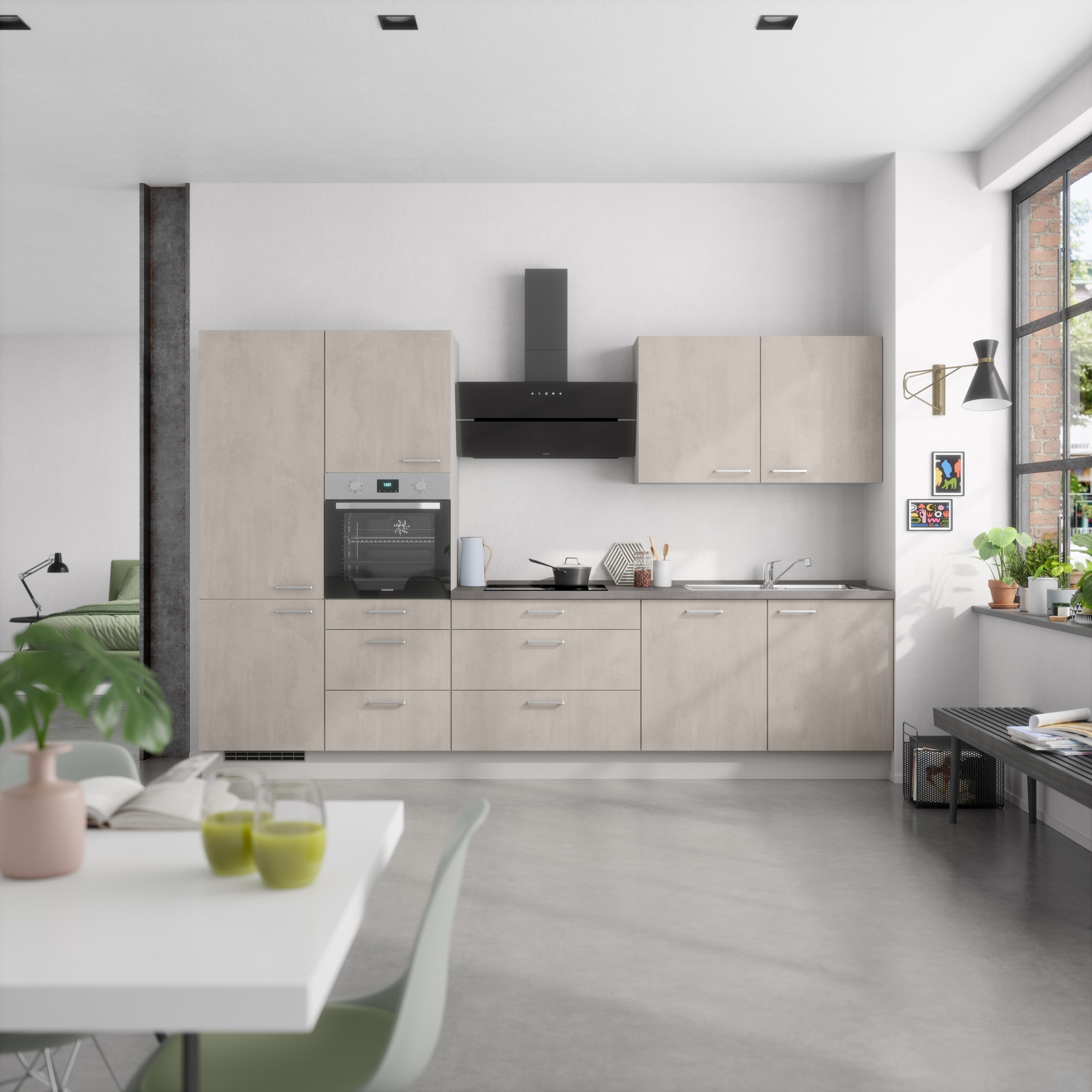 nobilia® Küchenzeile »"Riva II"«, vormontiert, Ausrichtung wählbar, Breite 330 cm, wahlw. mit E-Geräten