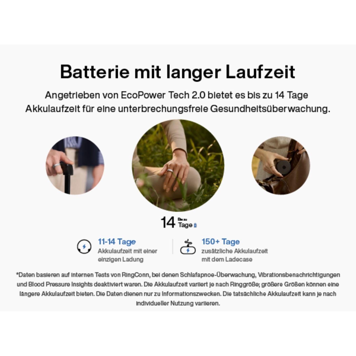 RingConn Smart Ring »Gen3 - smarter Begleiter für Gesundheit, Fitness und Regeneration« bis zu 14 Tage Akku • Gratis-App ohne Abo • Vibrationsfunktion