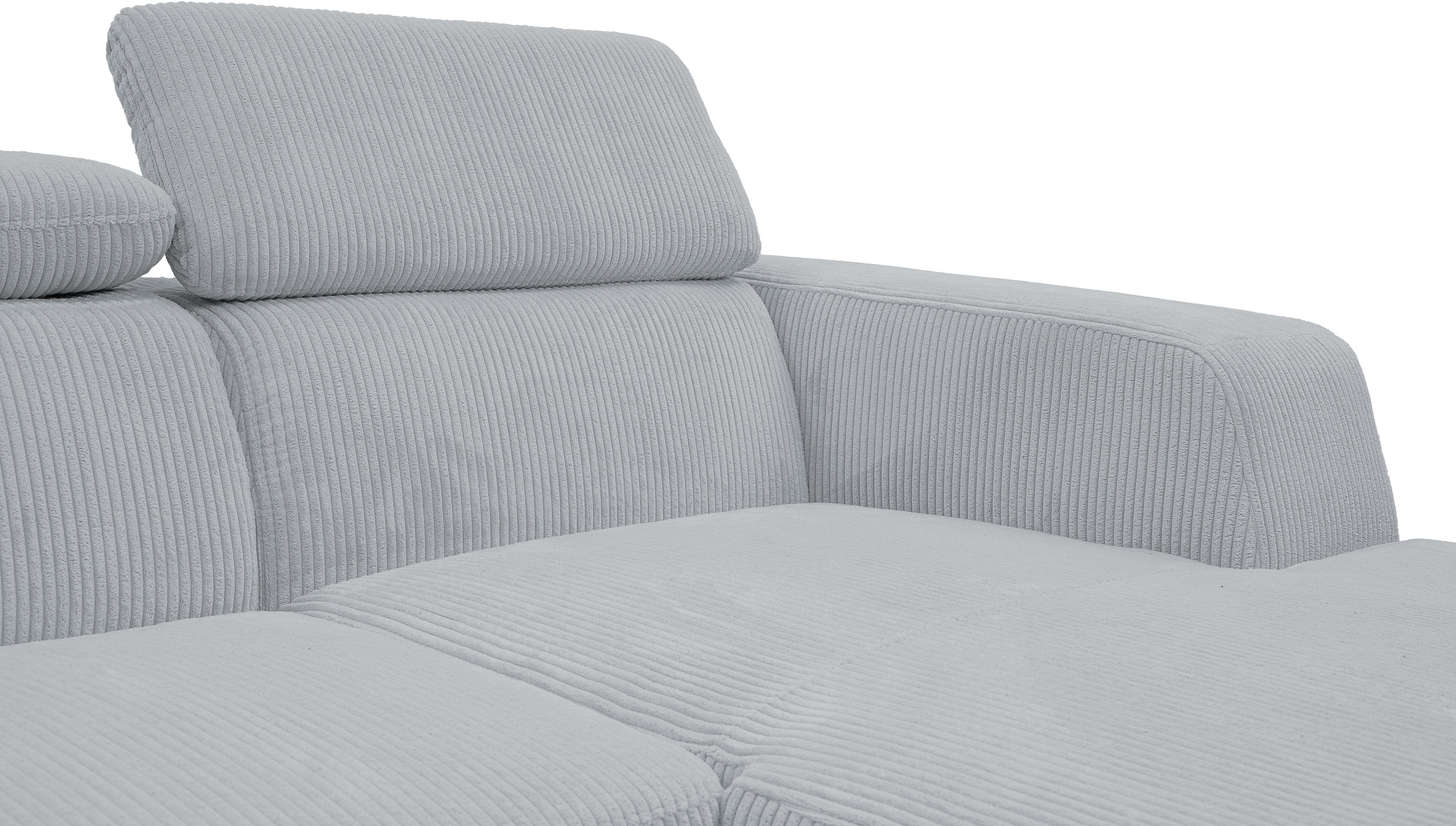 WERK2 Ecksofa »Cherry, modernes Sofa mit Komfortfunktionen, Breite 270cm, L-Form,«, bequem, mit verstellbaren Kopfteilen, Schlaffunktion und Bettkasten