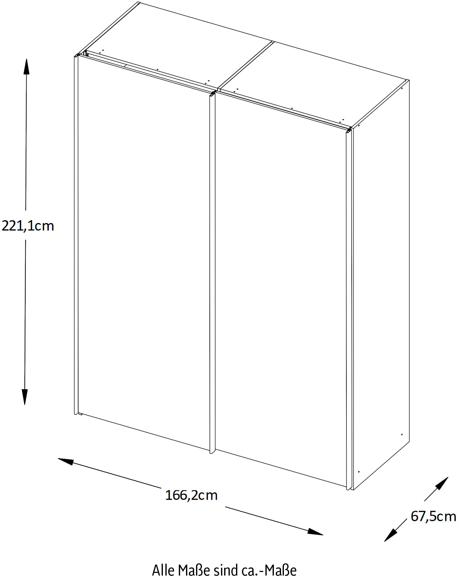 STAUD Schwebetürenschrank »Sonate Lucca mit Spiegel, Made in Germany« Mit vier verschiedenen Ausstattungsvarianten
