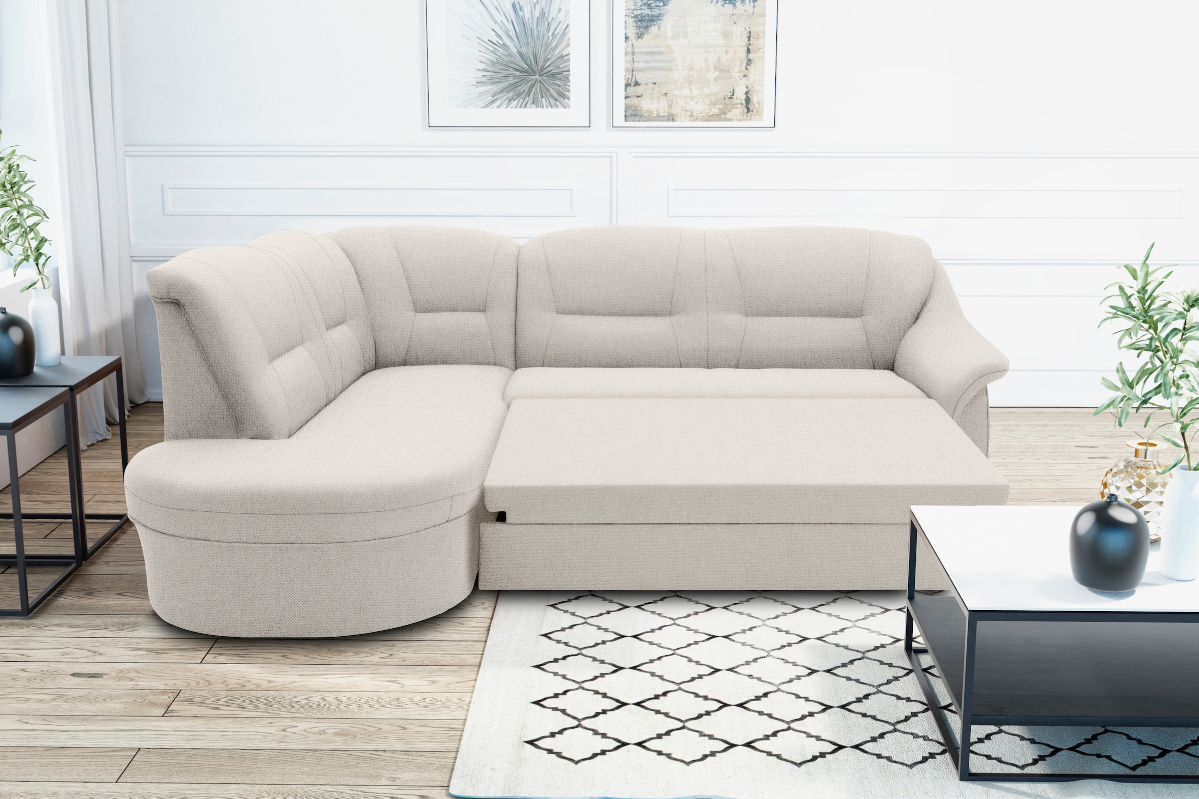 DOMO collection Ecksofa »Faenza für kleine Räume, Stellmaße 232,176cm, komf günstig online kaufen