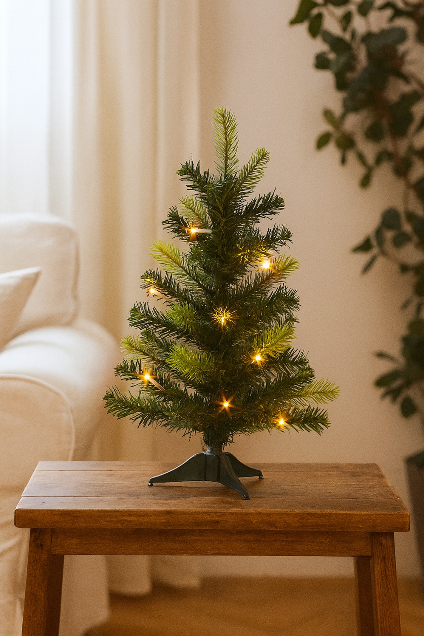 I.GE.A. Künstlicher Weihnachtsbaum »LED-Tannenbaum« Mini Christbaum Weichnadel Kunsttanne Dekobaum Weihnachtsdeko Tanne