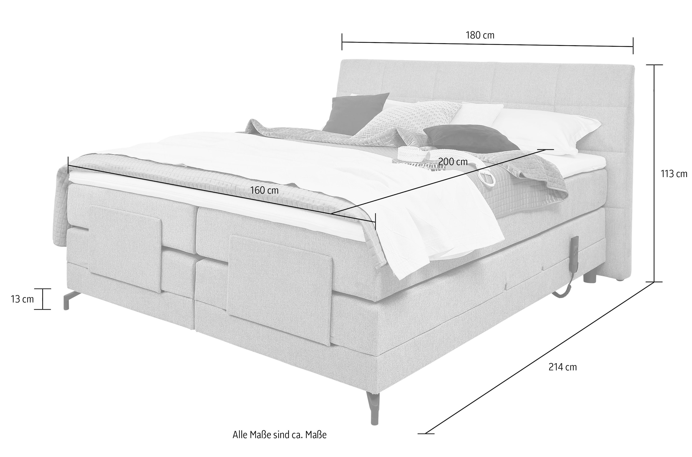 8. Bild von ADA trendline Boxspringbett »Emalia«, inklusive Matratze und Topper, in verschiedenen Größen und Härtegraden