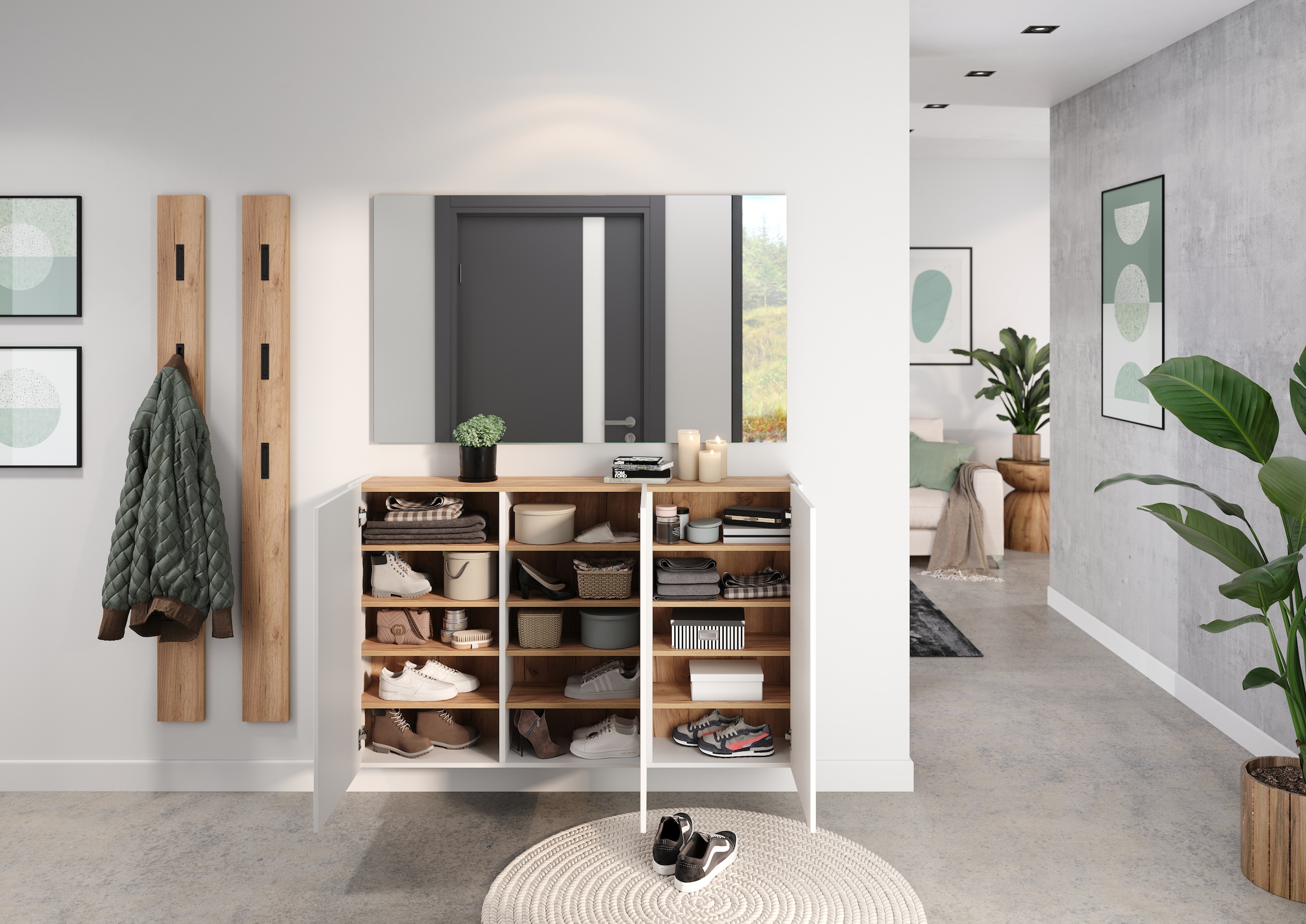 GERMANIA Mehrzweckschrank »GW-Libbiano«, (1 St.), ideal für schmale Flure, Breite 138 cm, in 2 verschiedenen Höhen