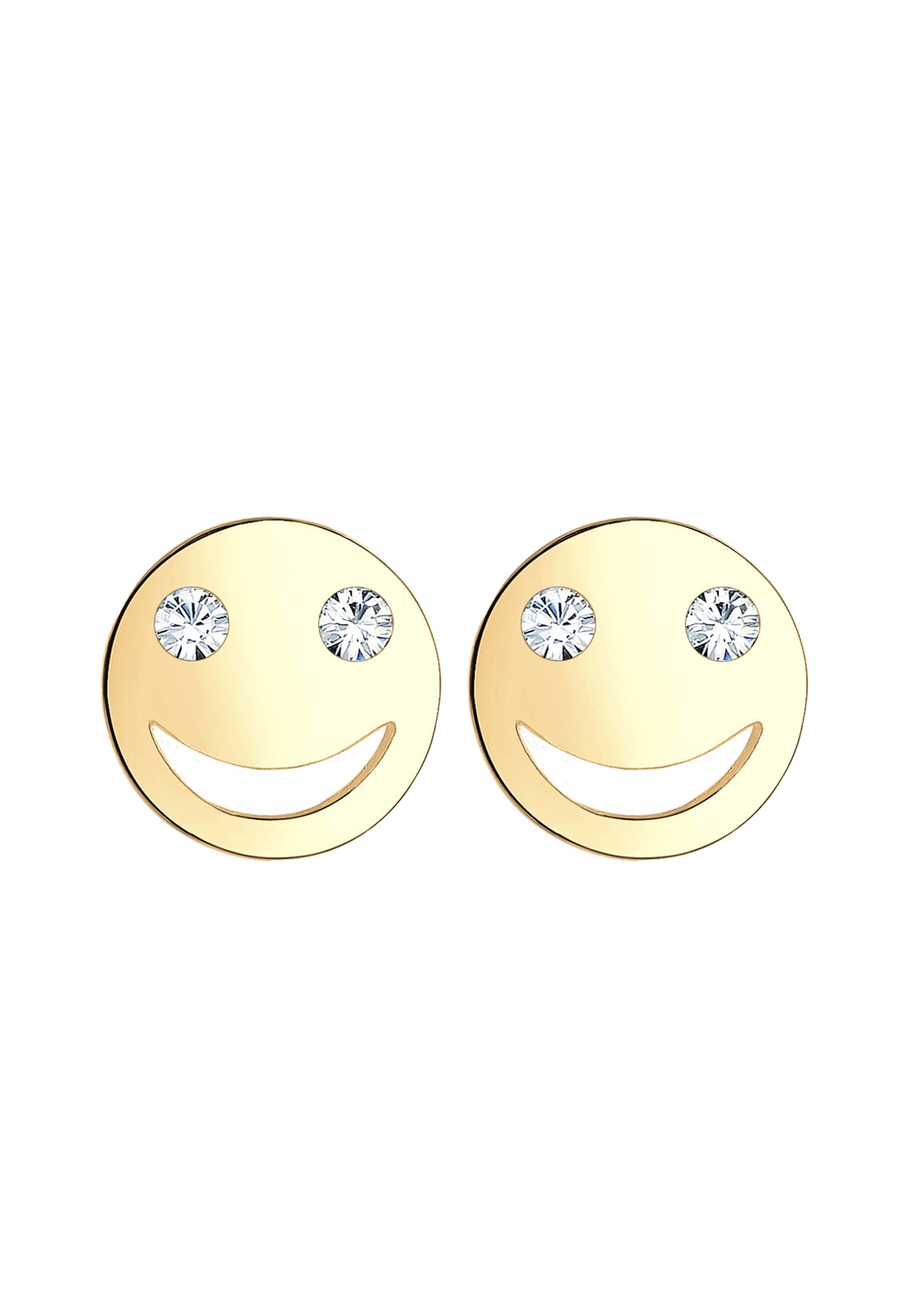 Elli Paar Ohrstecker »mit Smiling Face Kristalle 925 Silber«