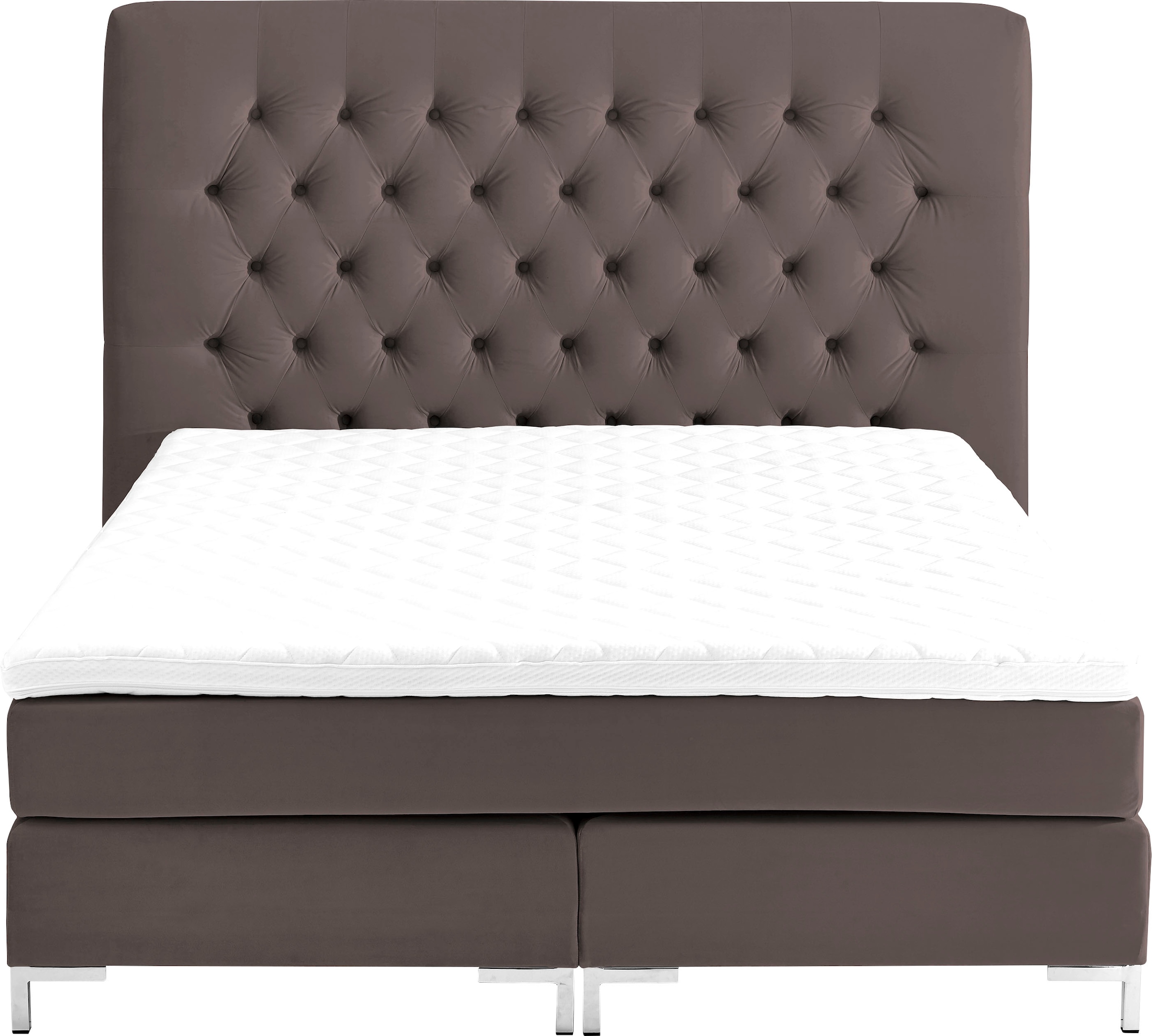 ATLANTIC home collection Boxspringbett »Ronja«, mit Topper und extra hohem Kopfteil