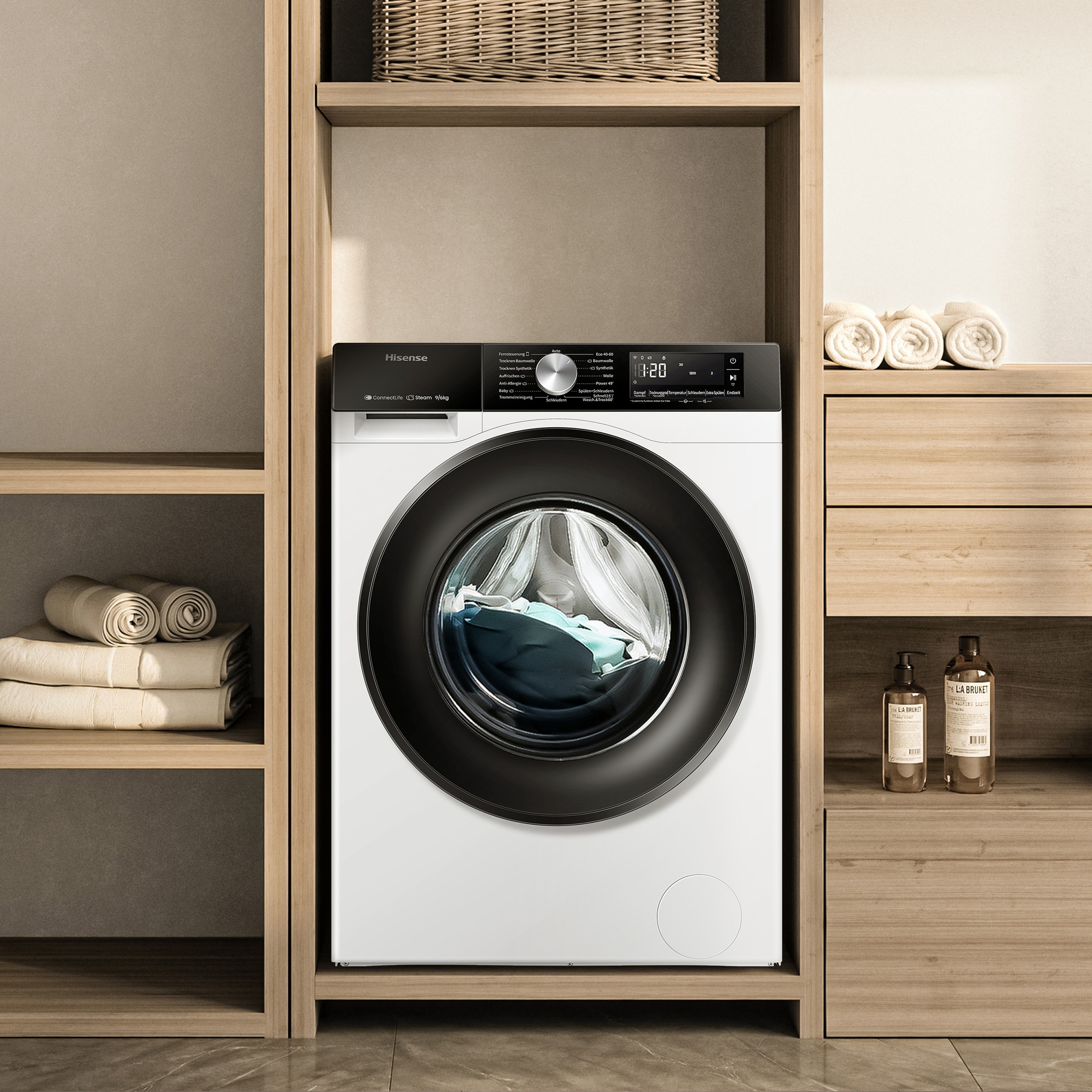 Hisense Waschtrockner »WD3S9043BW3« 3s Serie 9 kg /6 kg 72 dB(A) Waschen & Trocknen in 60 min.