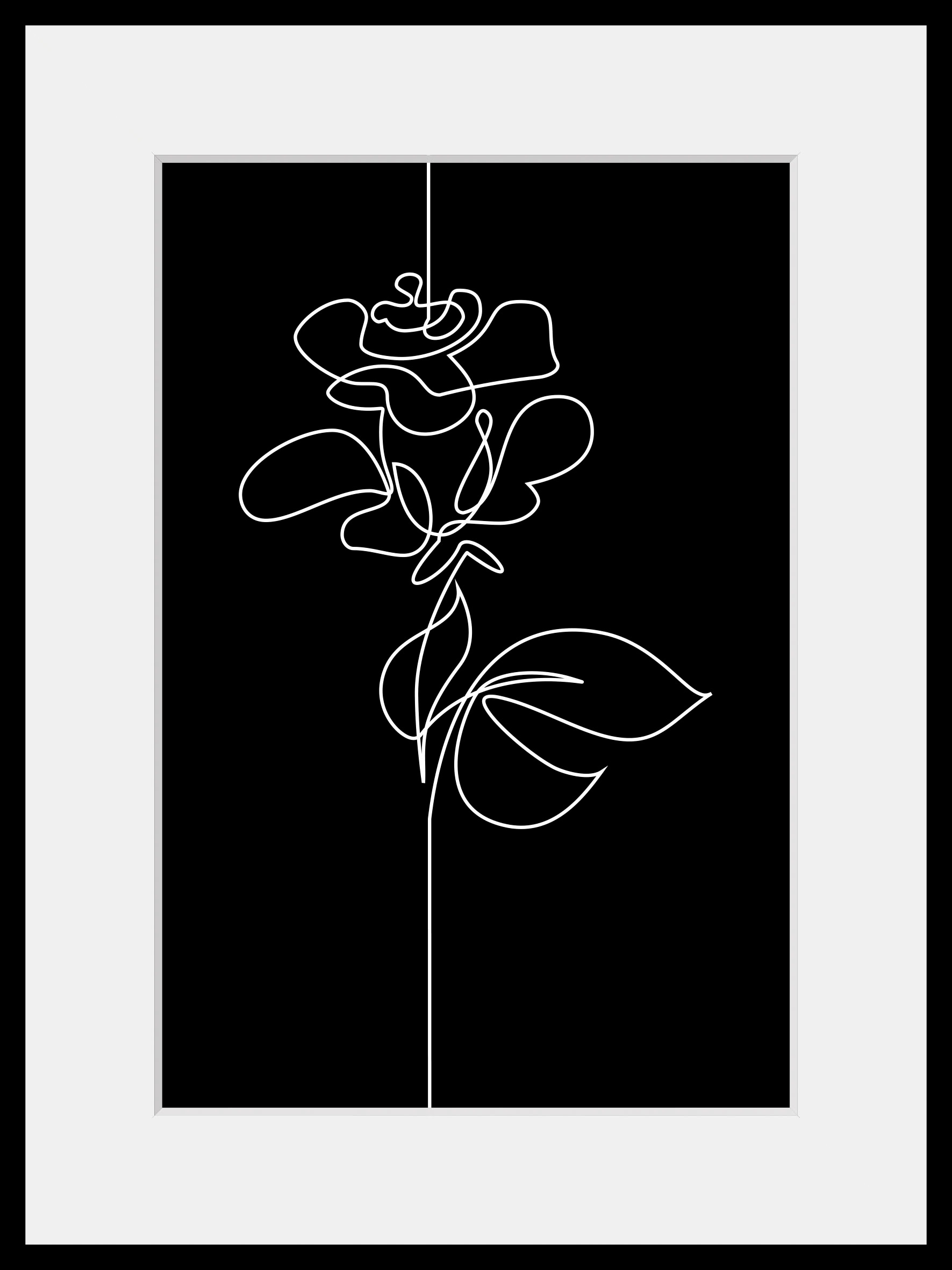 queence Bild »Gezeichnete Blüte«, Blumen-Blumenbilder-Kunst-Schwarz-Weiß-Pf günstig online kaufen