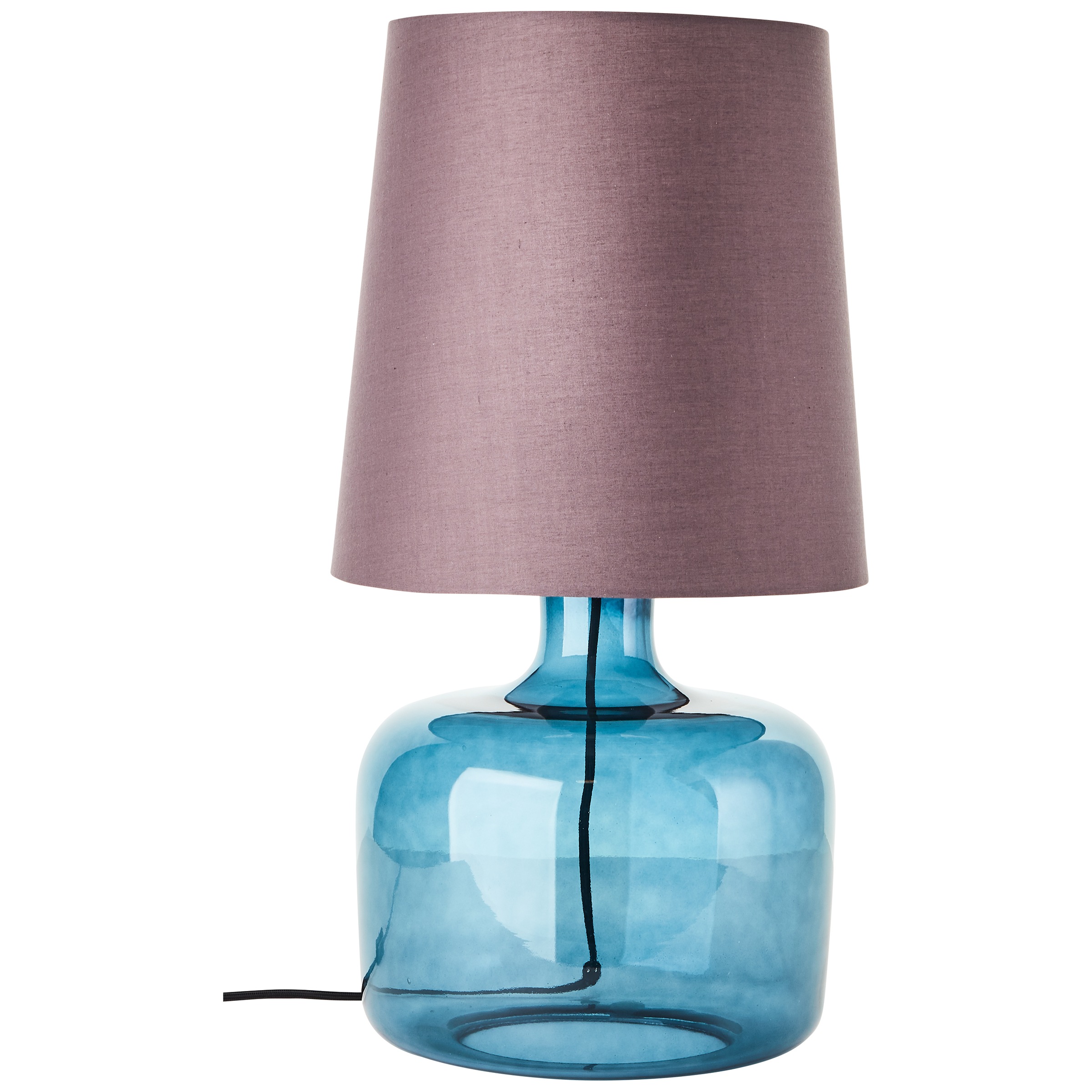 Brilliant Tischleuchte »Hydra«, 1 flammig, Leuchtmittel E27 | ohne Leuchtmittel, Ø 29,8 cm, E27, Glas/Textil, taupe/dunkelblau