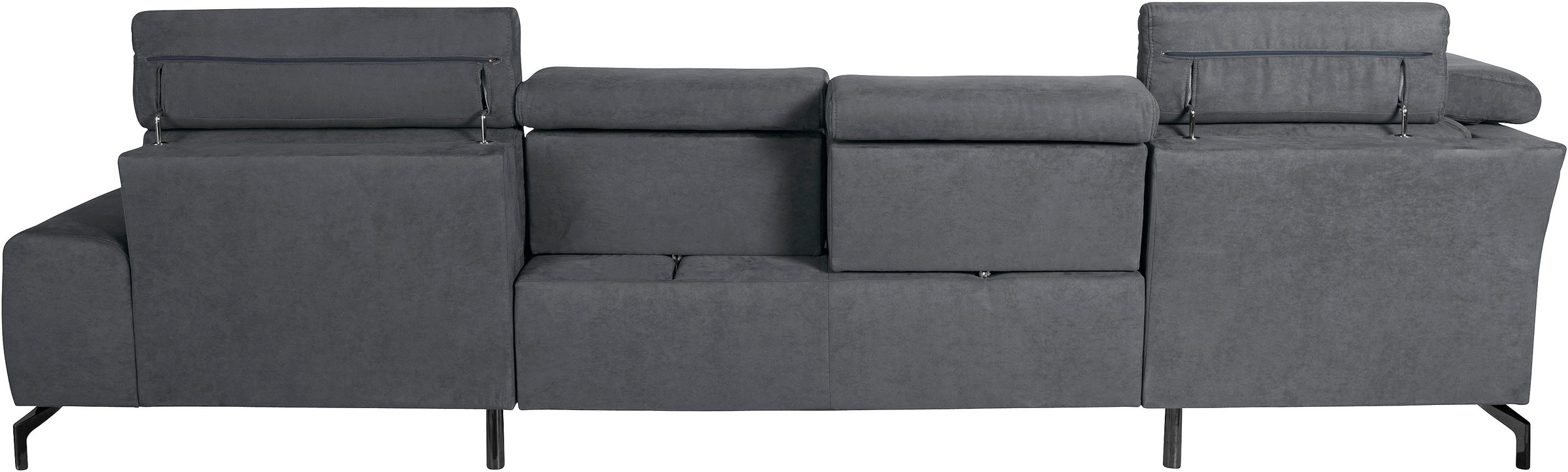 sit&more Wohnlandschaft »Gizeh U-Form«, 15 cm Fußhöhe, inklusive Sitztiefenverstellung und Kopfteilverstellung