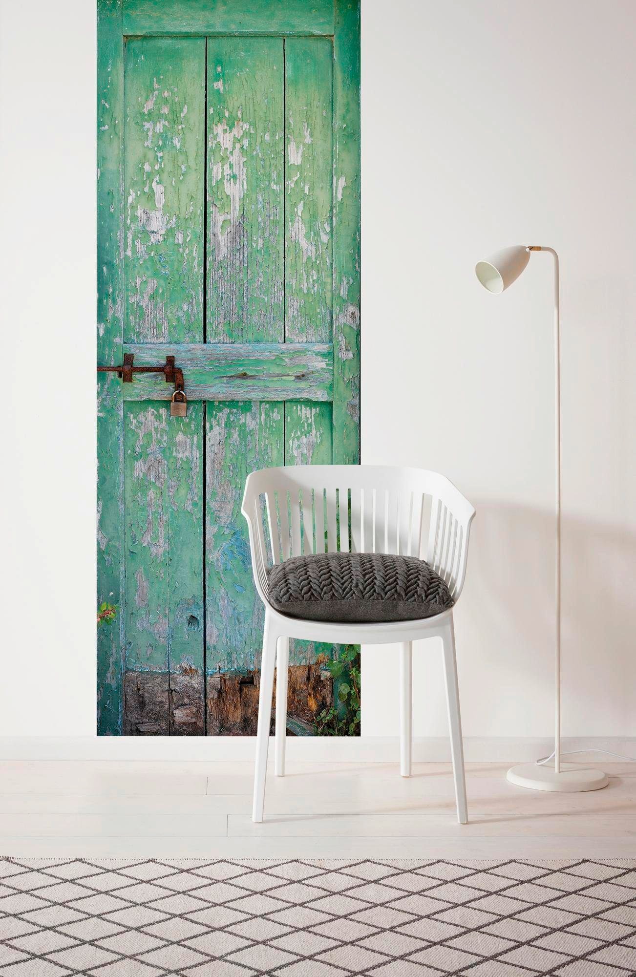 Komar Vliestapete »Digitaldruck Vlies - Gartentür - Größe 100 x 280 cm«, bedruckt, Wohnzimmer, Schlafzimmer