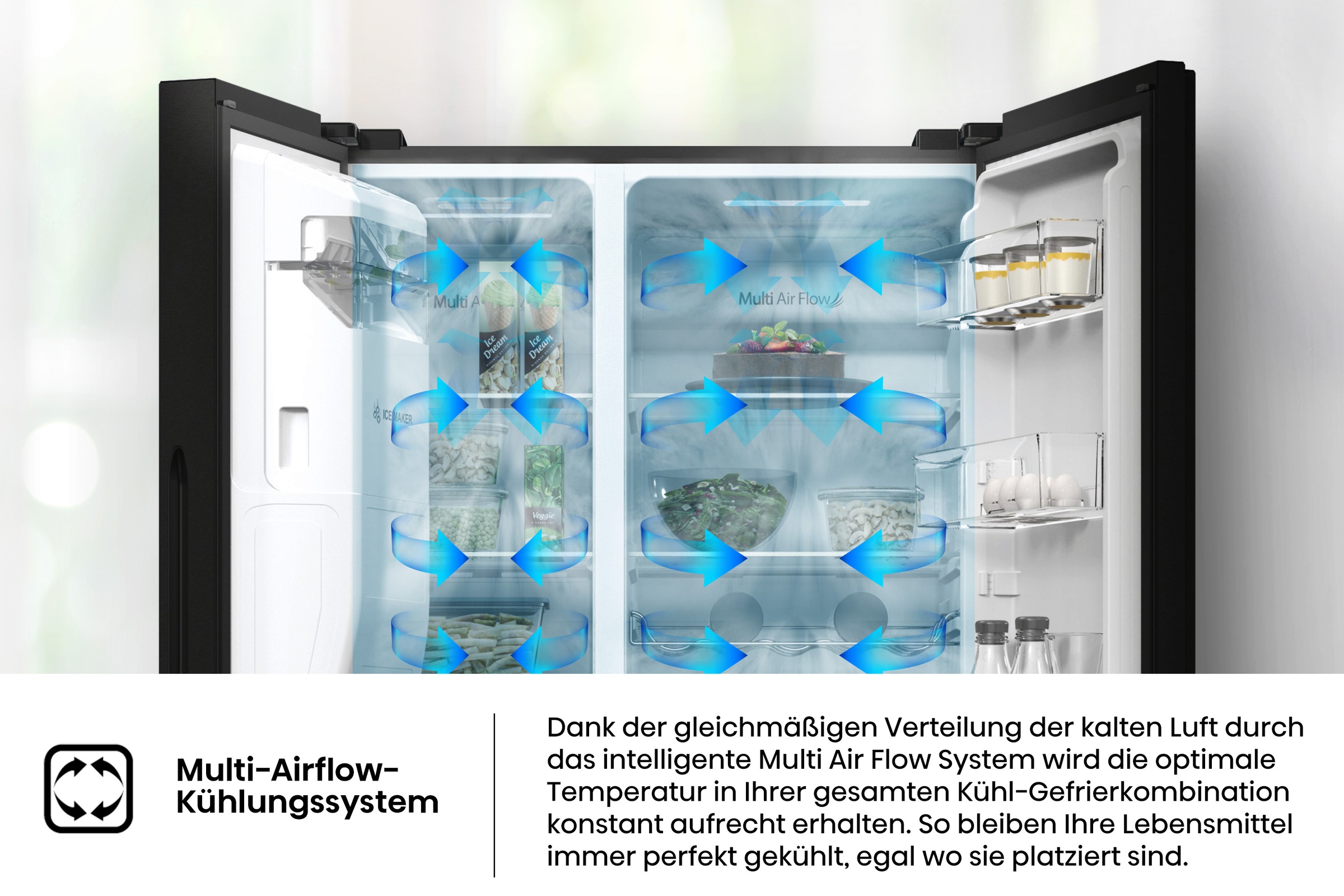 Hisense Side-by-Side »RS5P535NTFE«, Wasser-/Eisspender