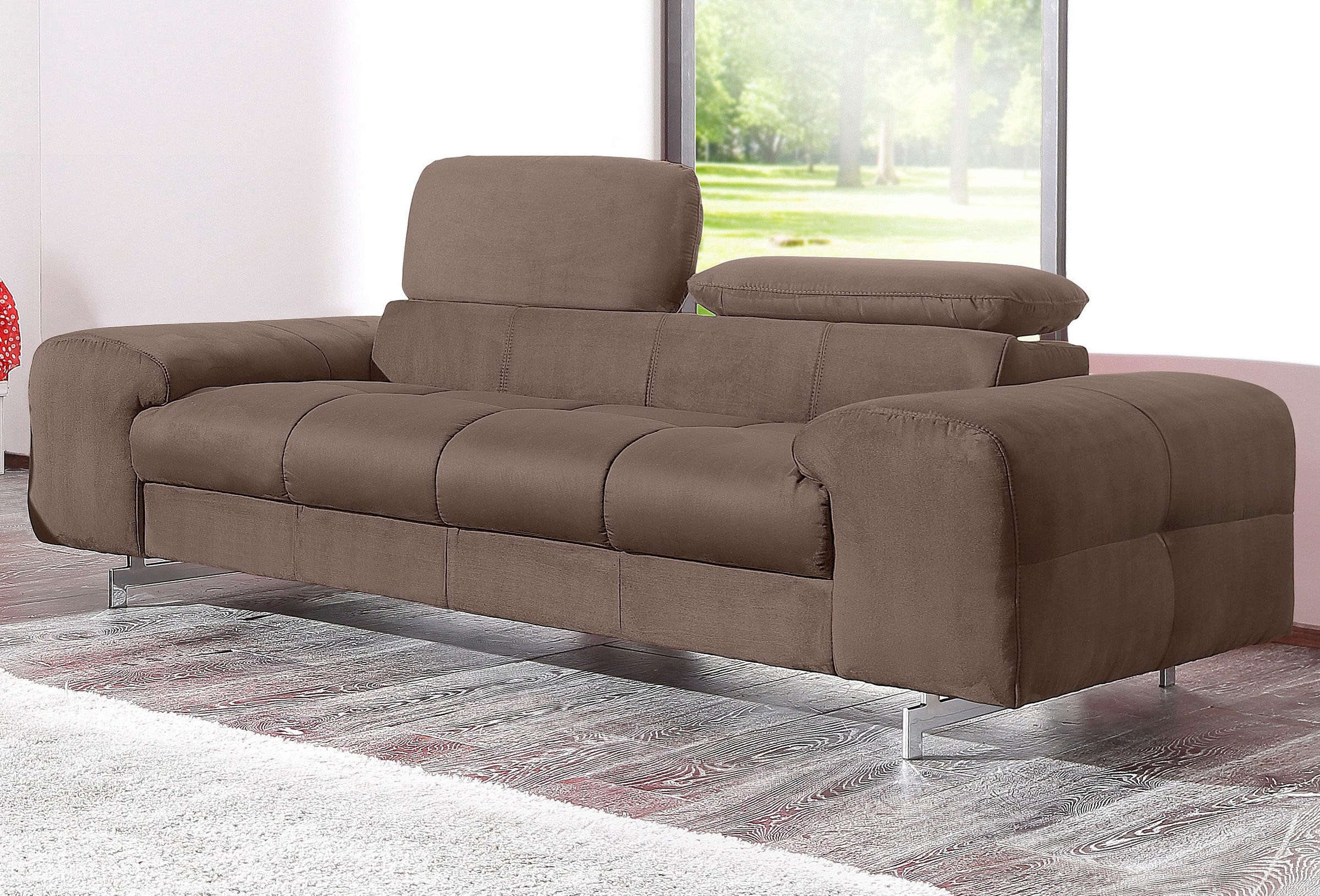 COTTA 2-Sitzer »Chef« Big-Sofa mit Kopfteilverstellung, edle Metallkufen