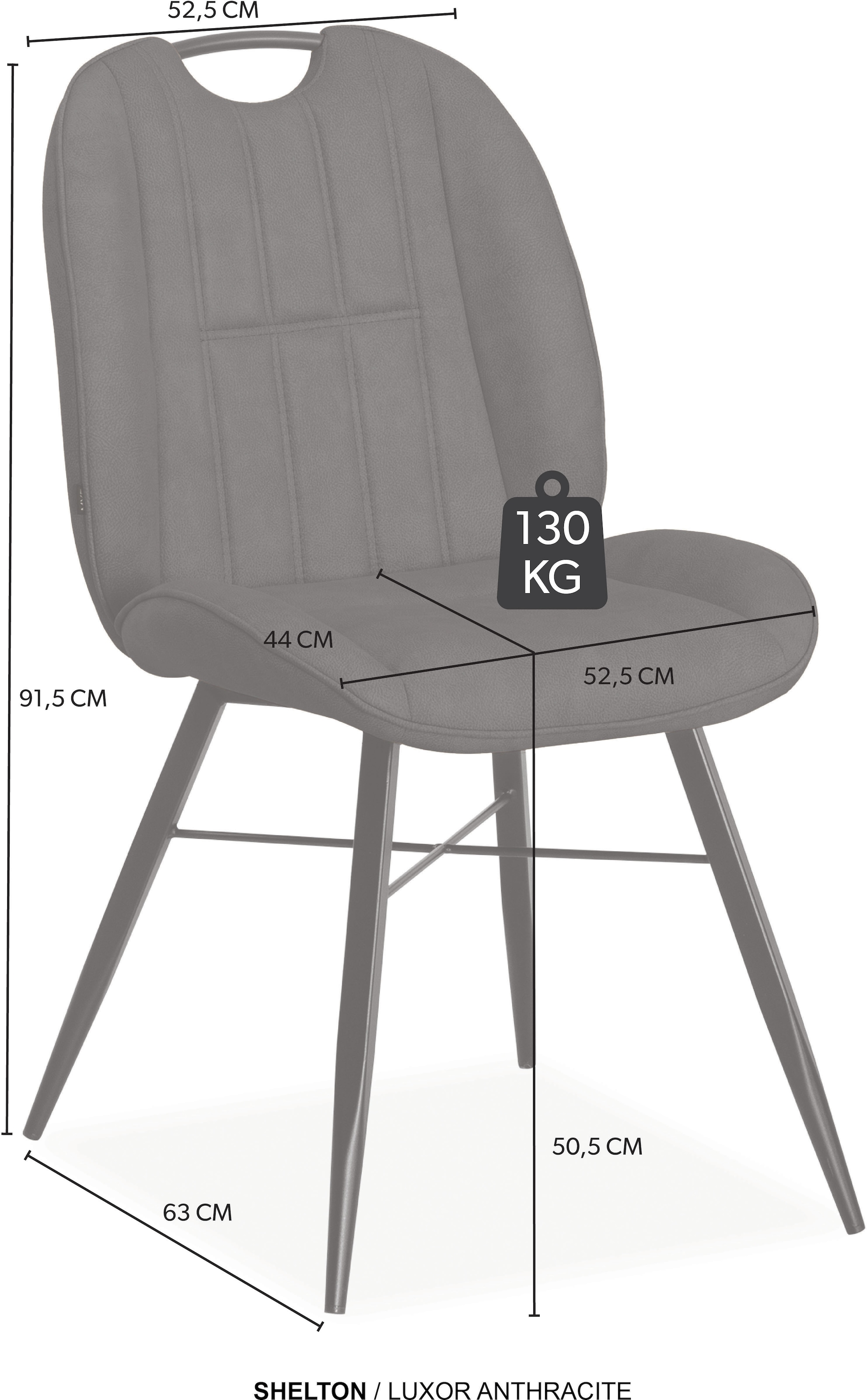 OMG Design Esszimmerstuhl »Shelton« (Set) 1 Stk.Esszimmerstuhl, pflegeleichter Bezug, mit Handgriff