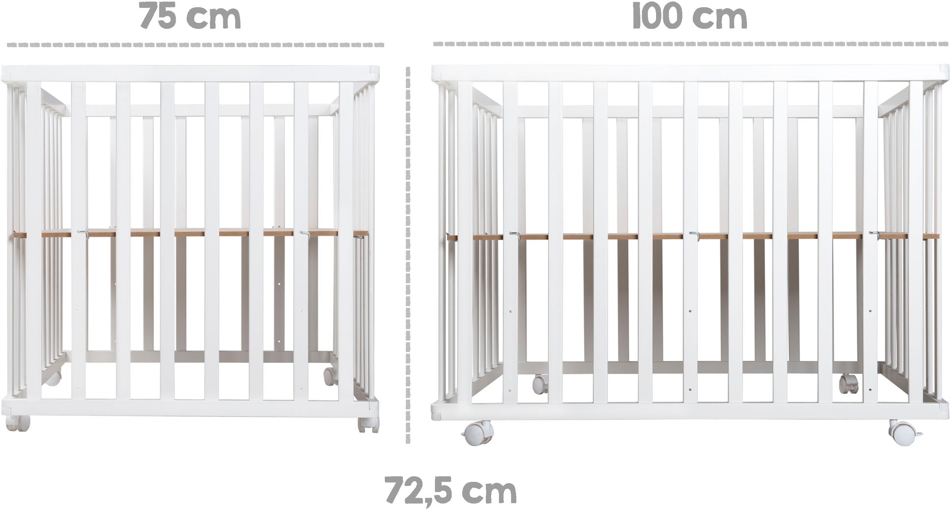 roba® Laufgitter »Adam & Eule weiß, 100x75 cm«, bis 15 kg, mit Stoffeinlage