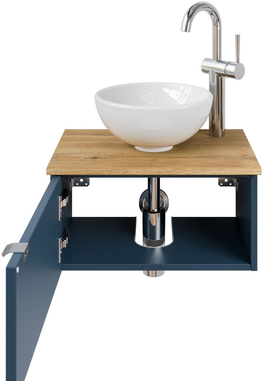 Saphir Waschtisch »Serie 6915 Waschschale mit Unterschrank für Gästebad, Gäste WC«, 51 cm mit Keramik-Aufsatzbecken und 1 Tür