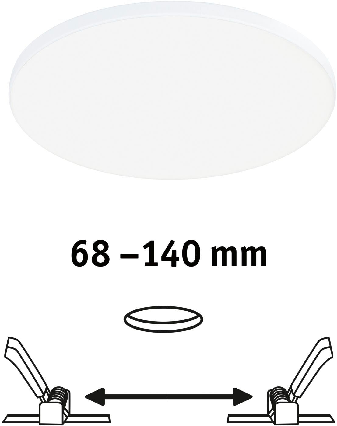 Paulmann LED Einbauleuchte »VariFit LED Einbaupanel Veluna Edge IP44 rund 160mm 1100lm 4000K Weiß«, 1 flammig, VariFit LED Einbaupanel Veluna Edge IP44 rund 160mm 1100lm 4000K Weiß