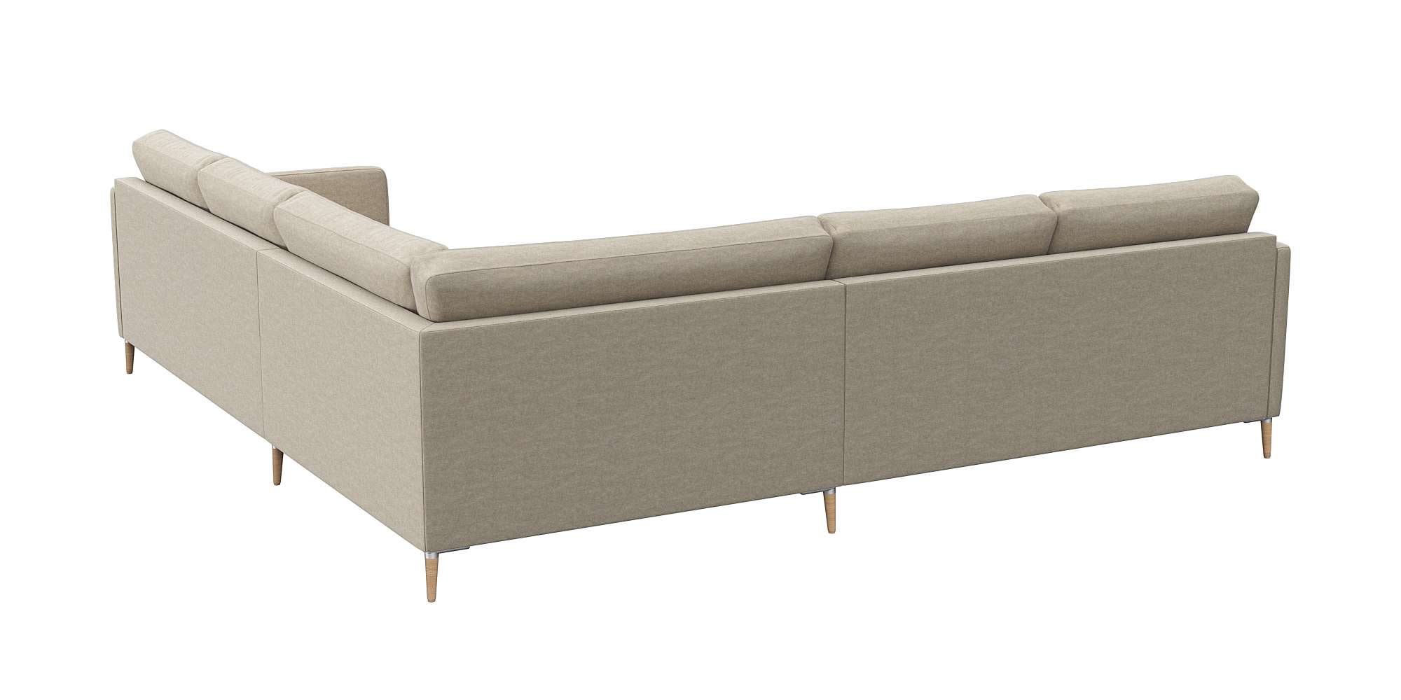FLEXLUX Ecksofa »Fiore, gleichschenklig, bequem durch hochwertigem Sitzaufbau« schmale Armlehnen, Kaltschaum, Füße Alu+ Eiche