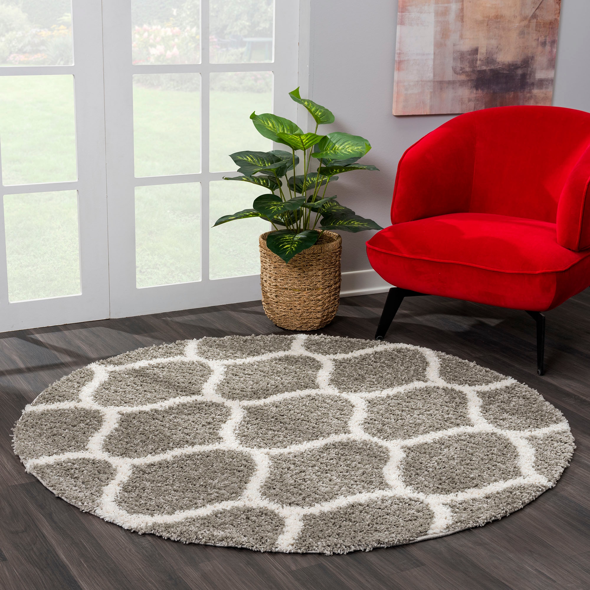 Sanat Hochflor-Teppich »Madrid«, rund, 30 mm Höhe, Wohnzimmer, Langflor, Shaggy Teppich