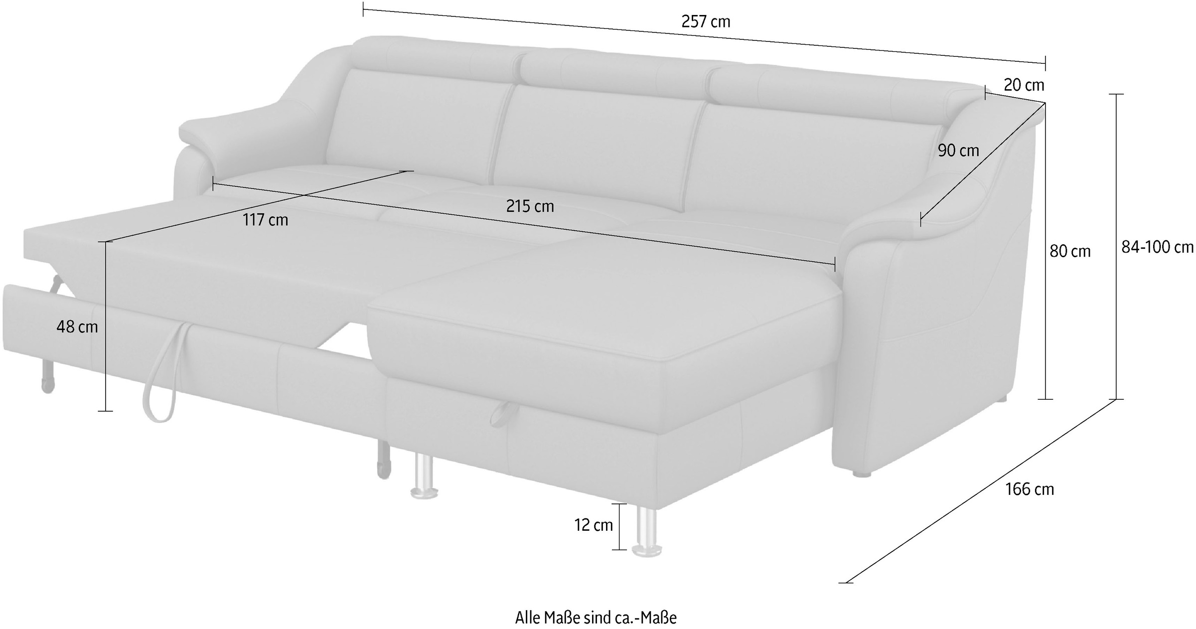 sit&more Ecksofa »Freetown L-Form«, inklusive Kopfteilverstellung und komfortablem Federkern