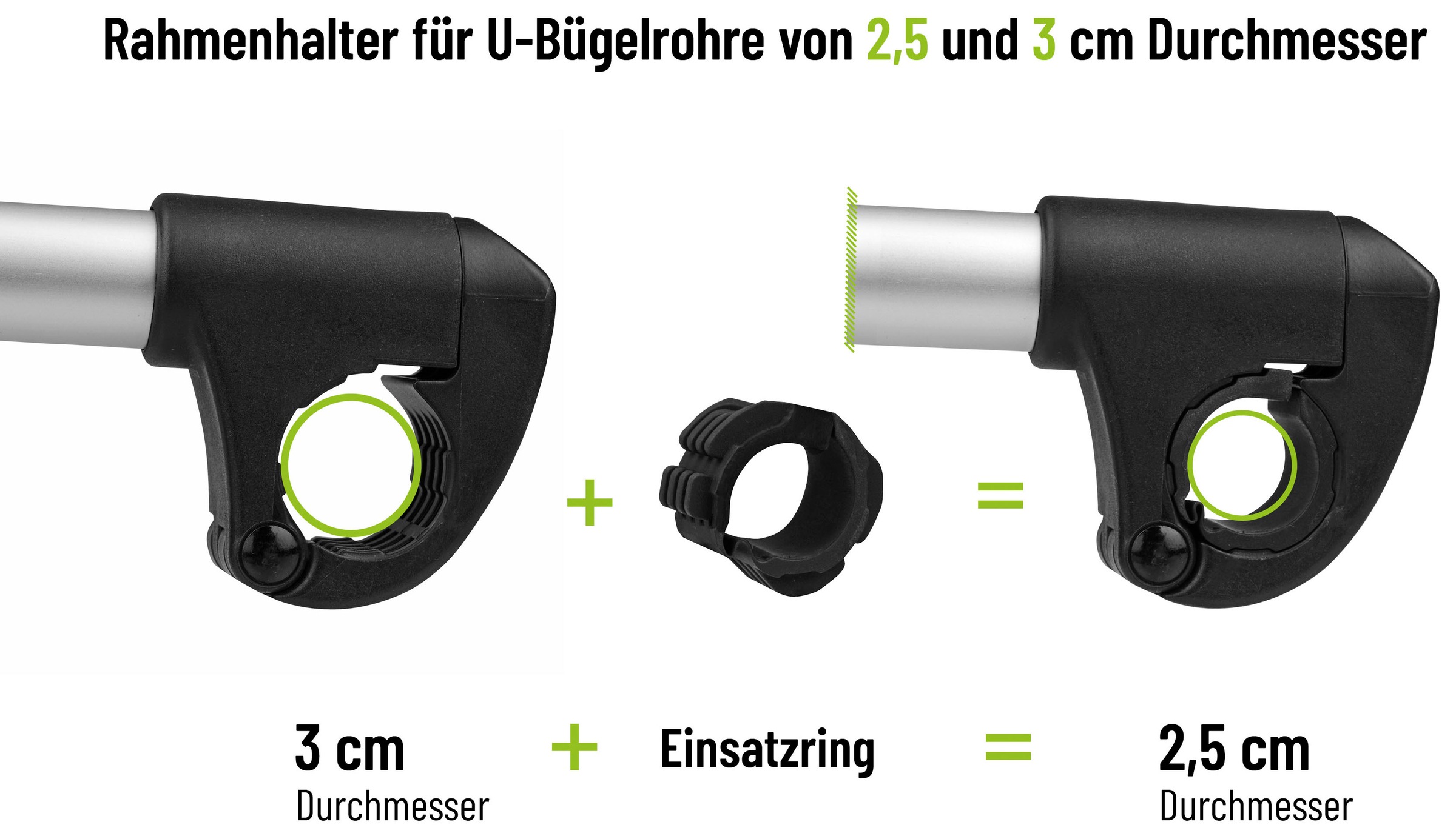 EUFAB Fahrradträger-Rahmenhalter »Strap-Rahmenhalter kurz Ø 25+30mm«