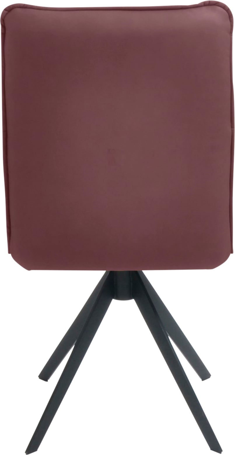 K+W Komfort & Wohnen Drehstuhl, Leder, Blitzdrehkreuz und Rückholfunktion, dekorativer 12mm Biese