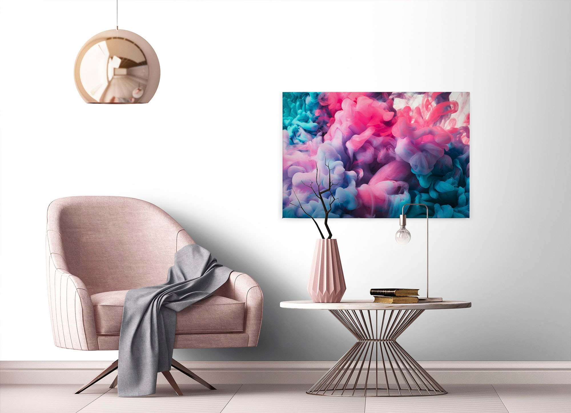 A.S. Création Leinwandbild »Colored Smoke«, Kunst-Abstrakt-Kinder, (1 St.), Bunter Rauch Keilrahmen Jungedzimmer Leinwand-Bild Wohnzimmer modern
