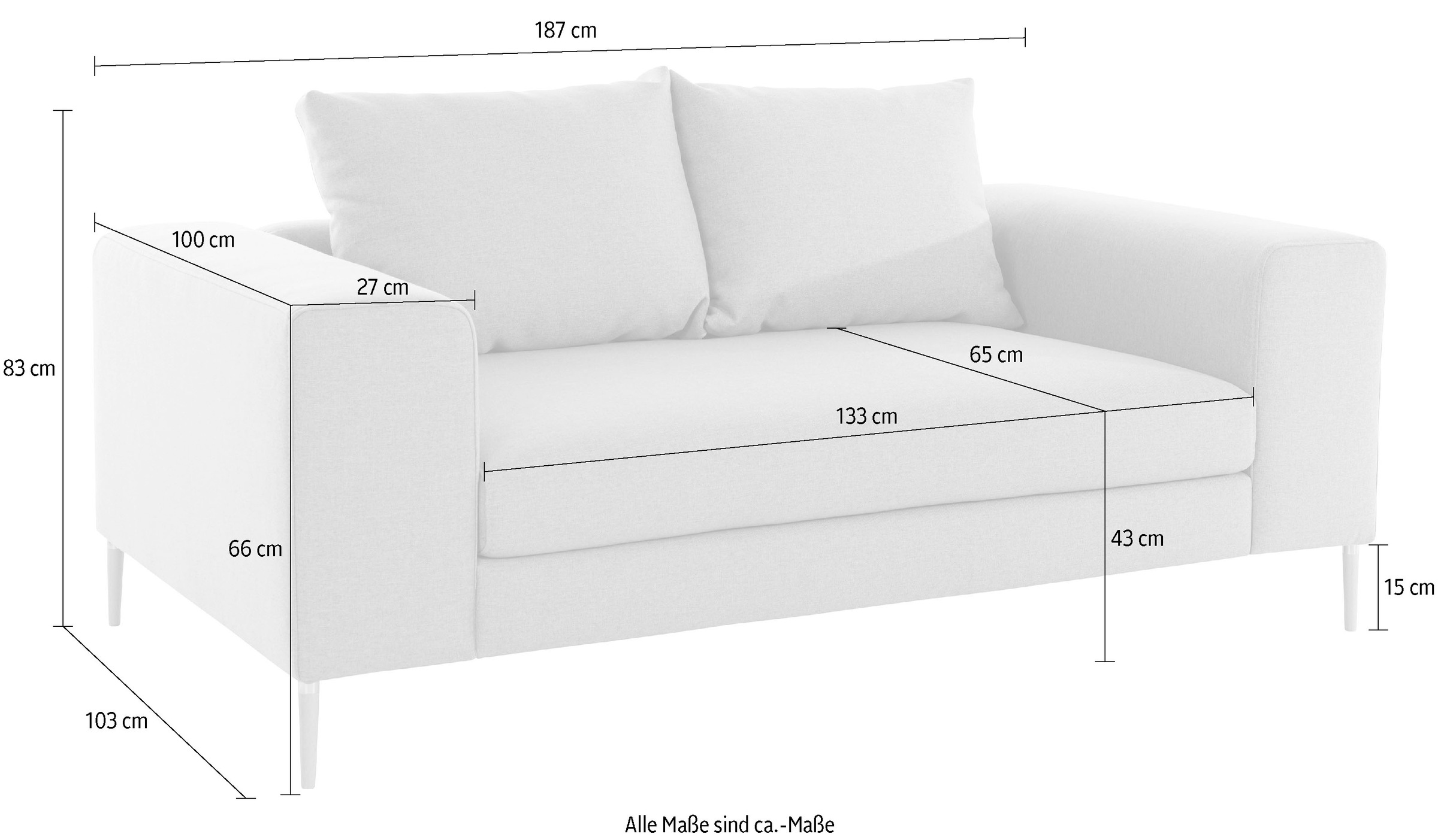 OTTO products 2-Sitzer »Finnja, softer, legerer Sitzkomfort, bequem, zeitloses Design«, mit Recycling-Bezug