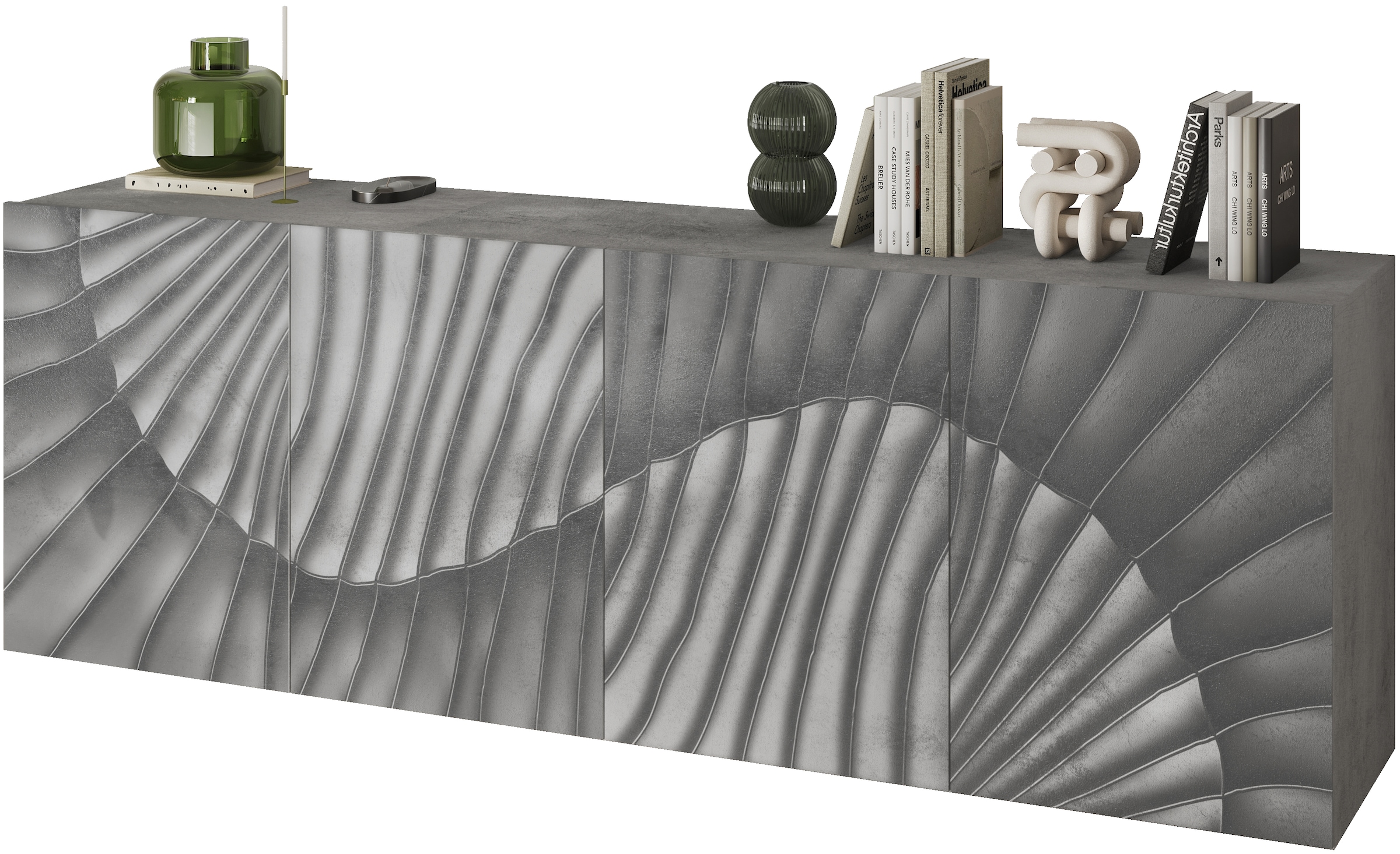 INOSIGN Sideboard »Snake Breite 241 cm, moderne Kommode mit 4 Türen«, Anrichte mit viel Stauraum, Front mit besonderem Siebdruck