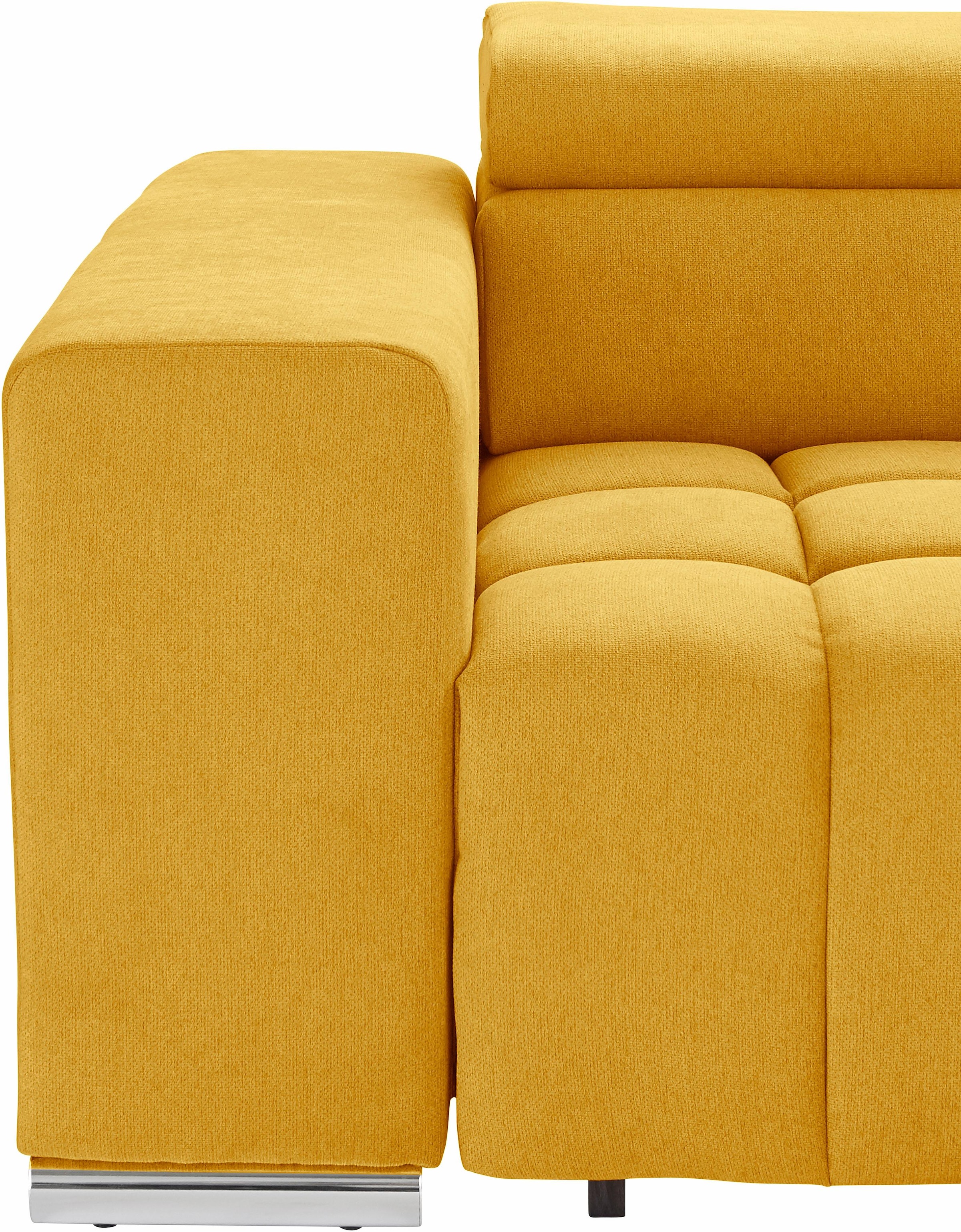exxpo - sofa fashion Ecksofa »Elias, aktuelle Kreuzsteppung im Sitz, bequem, L-Form«, mit Kopf- bzw. Rückenverstellung, wahlweise mit Bettfunktion
