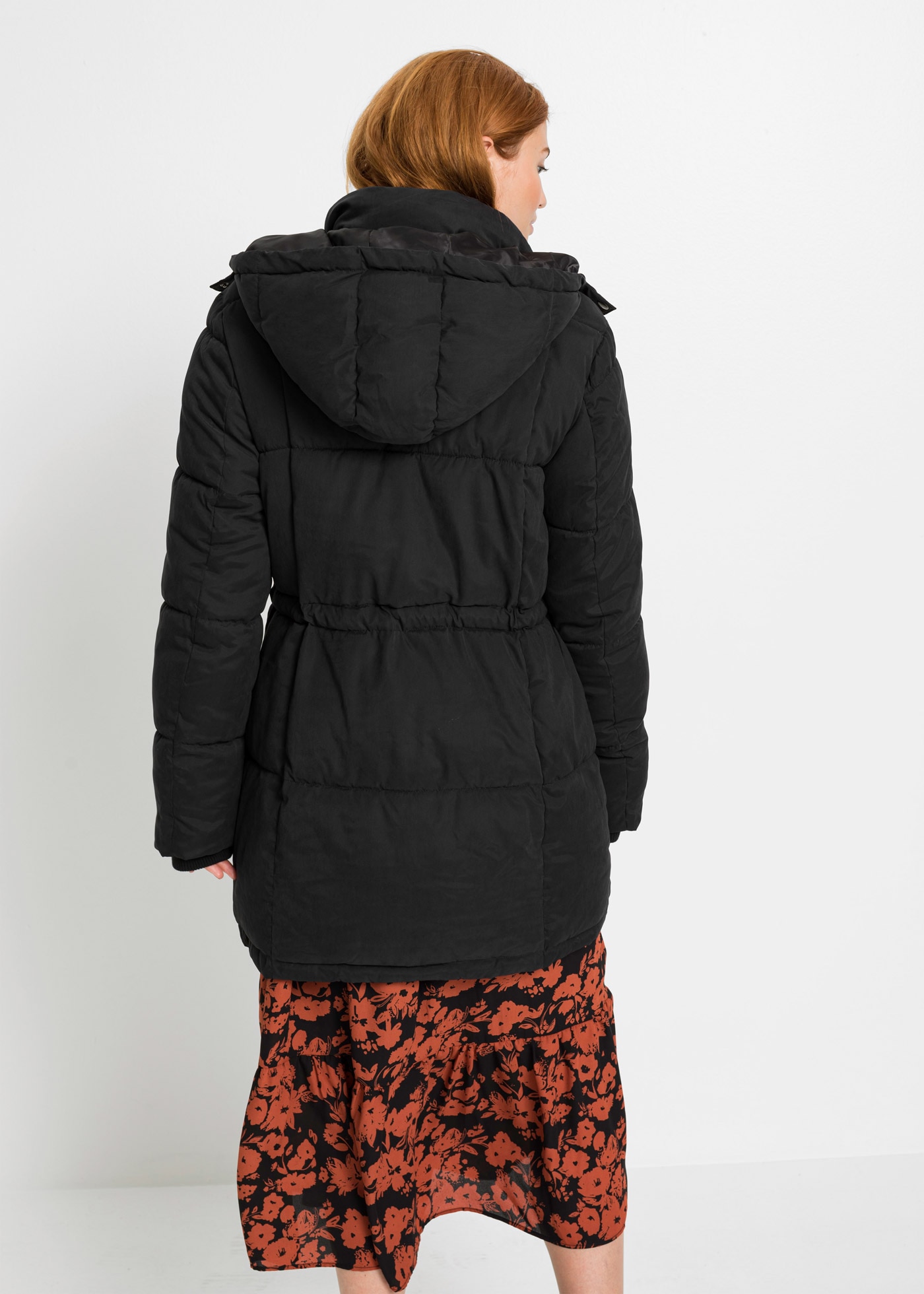 bonprix Winterjacke »Winterjacke mit verstellbarem Taillenbündchen« mit Kapuze mit abnehmbarer Kapuze, mit verstellbarem Taillenbündchen