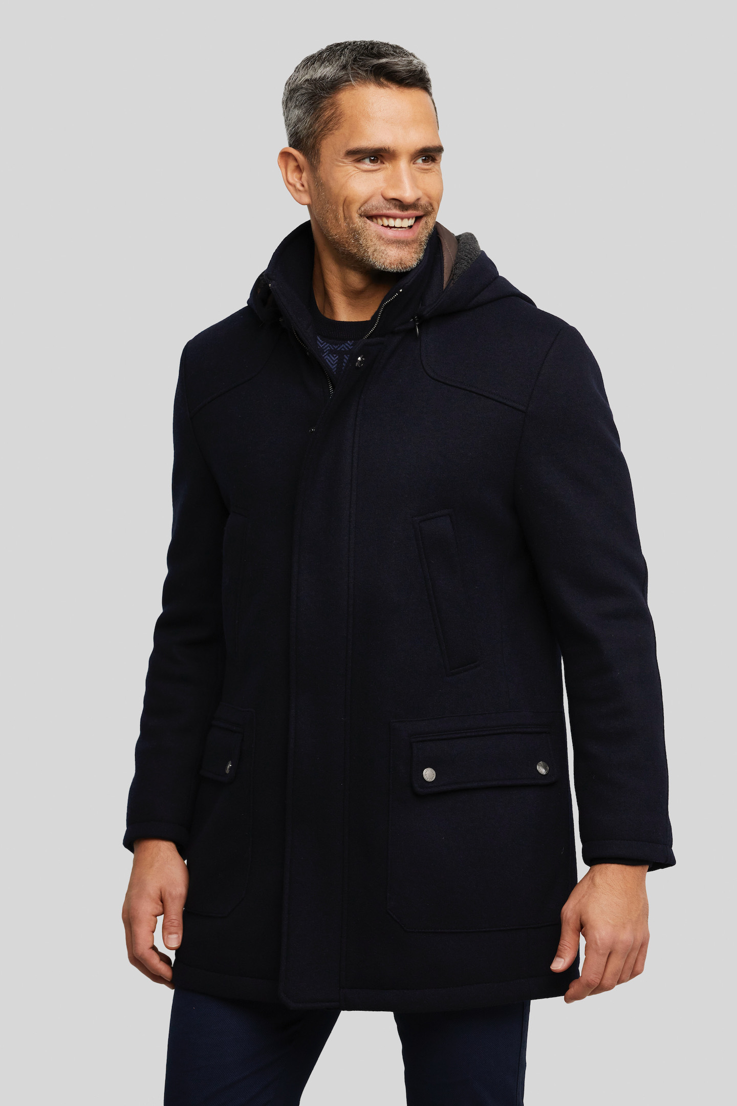 Dufflecoat, mit hohem Wollanteil