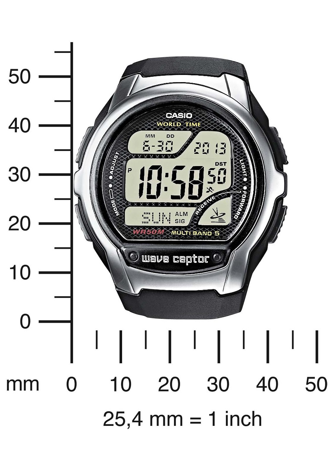 Casio Funk Funkchronograph, Quarzuhr, Armbanduhr, Herrenuhr, Funkuhr, Digitaluhr, Resinarmband